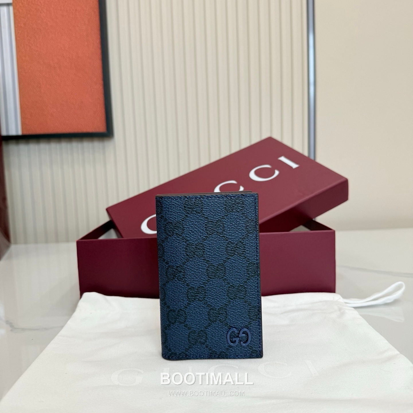 Gucci 768249 Long Card Holder GG Supreme Canvas Blue/Burgundy Card Holder 구찌 768249 롱 카드홀더 GG 수프림 캔버스 블루/버건디 카드지갑 15cm 1