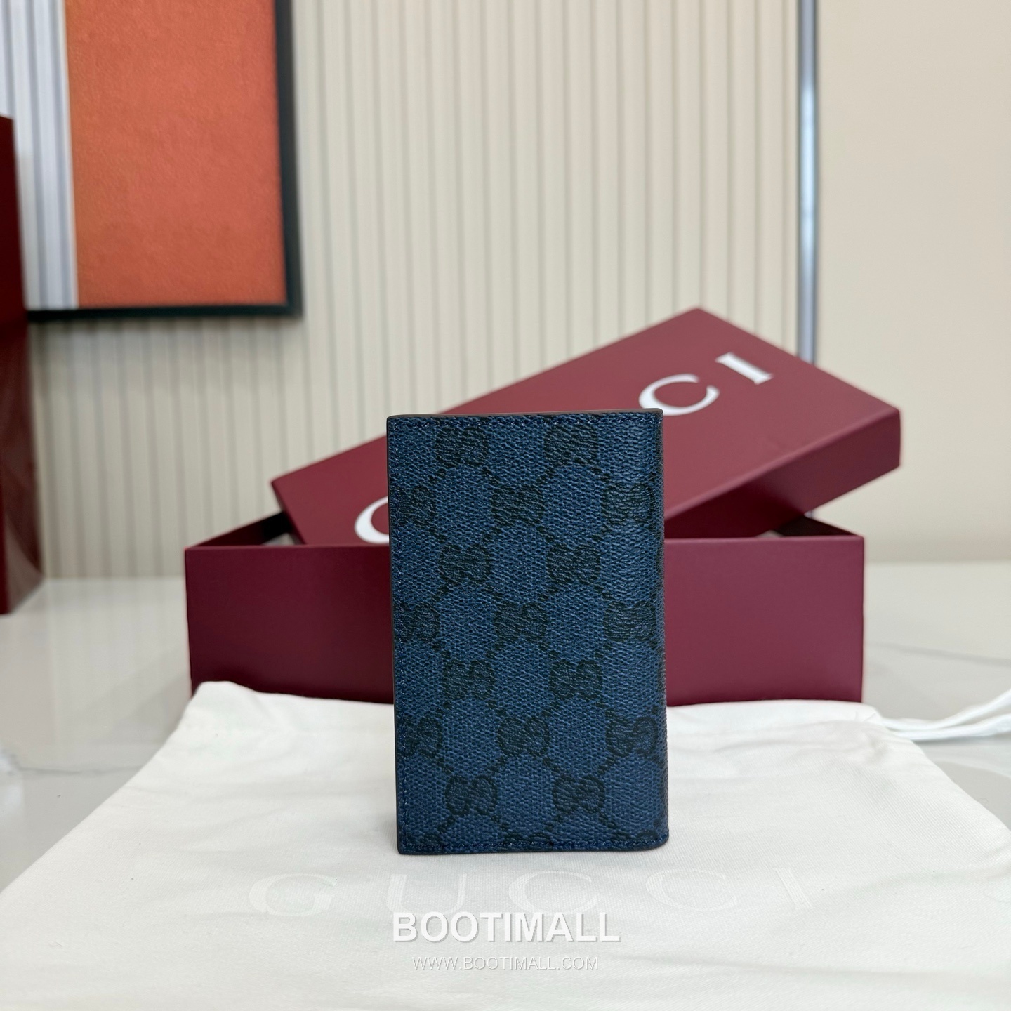 Gucci 768249 Long Card Holder GG Supreme Canvas Blue/Burgundy Card Holder 구찌 768249 롱 카드홀더 GG 수프림 캔버스 블루/버건디 카드지갑 15cm 3