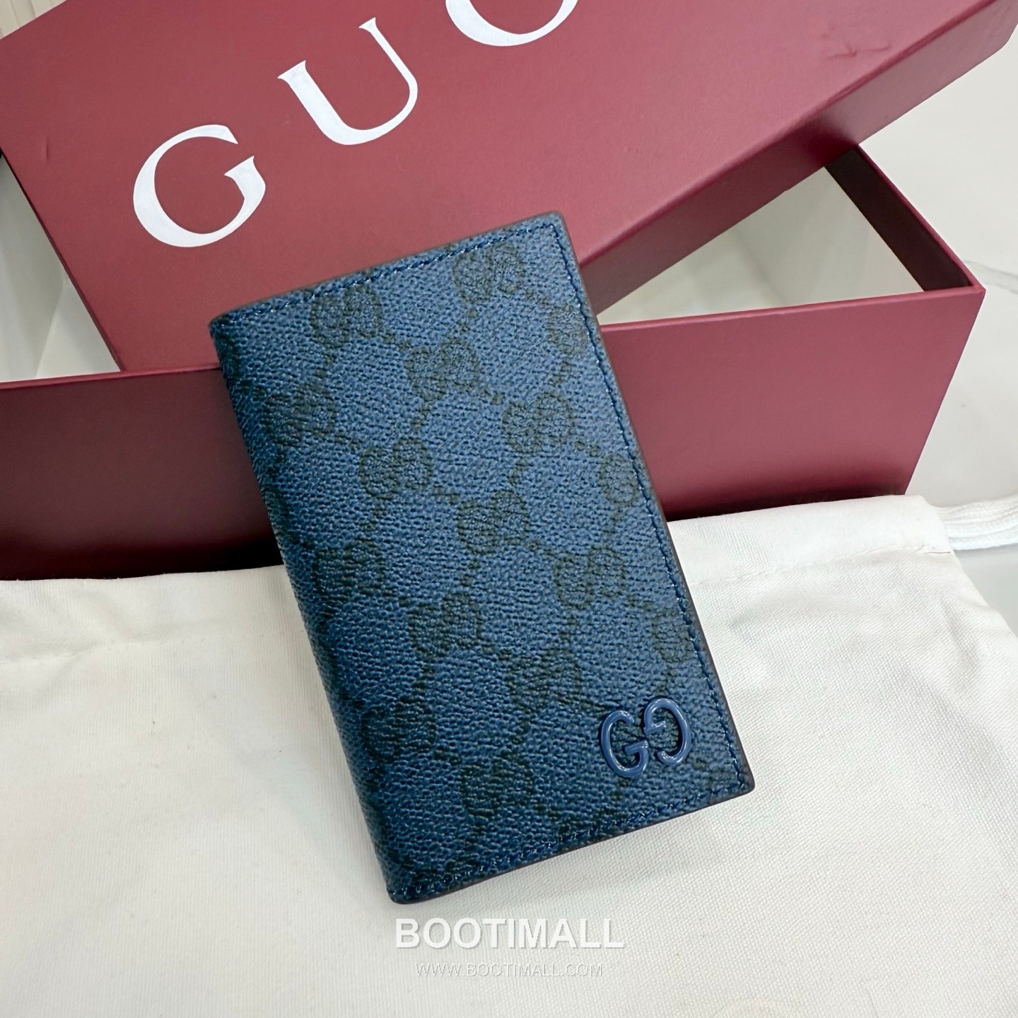 Gucci 768249 Long Card Holder GG Supreme Canvas Blue/Burgundy Card Holder 구찌 768249 롱 카드홀더 GG 수프림 캔버스 블루/버건디 카드지갑 15cm 4