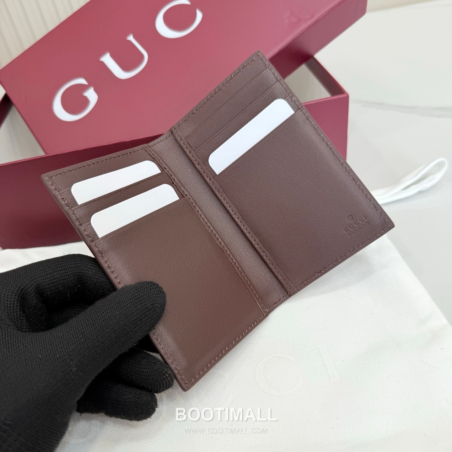Gucci 768249 Long Card Holder GG Supreme Canvas Blue/Burgundy Card Holder 구찌 768249 롱 카드홀더 GG 수프림 캔버스 블루/버건디 카드지갑 15cm 6