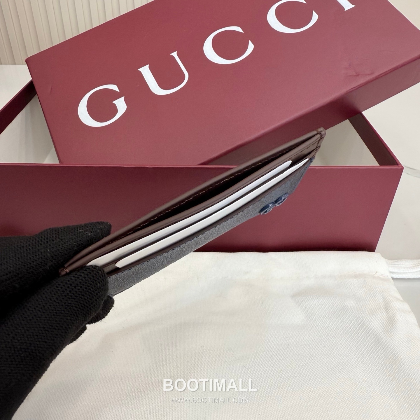 Gucci GG Supreme Card Holder 768248 GG Supreme Canvas Navy Blue/Green Card Holder 구찌 GG 수프림 카드홀더 768248 GG 수프림 캔버스 네이비 블루/그린 카드지갑 11cm 6