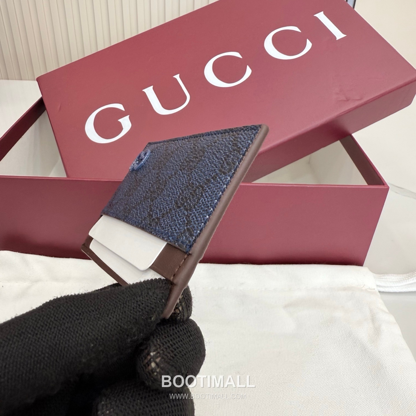 Gucci GG Supreme Card Holder 768248 GG Supreme Canvas Navy Blue/Green Card Holder 구찌 GG 수프림 카드홀더 768248 GG 수프림 캔버스 네이비 블루/그린 카드지갑 11cm 7