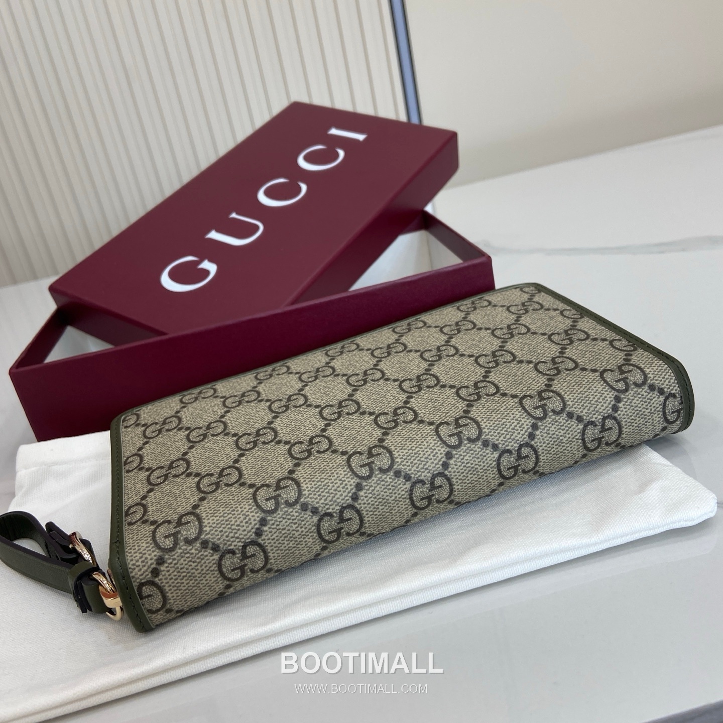 Gucci GG Emblem Mini Wallet 819122 GG Canvas Green Brown Bifold Wallet 구찌 GG 엠블럼 미니 월렛 819122 GG 캔버스 그린 브라운 반지갑 19cm 4