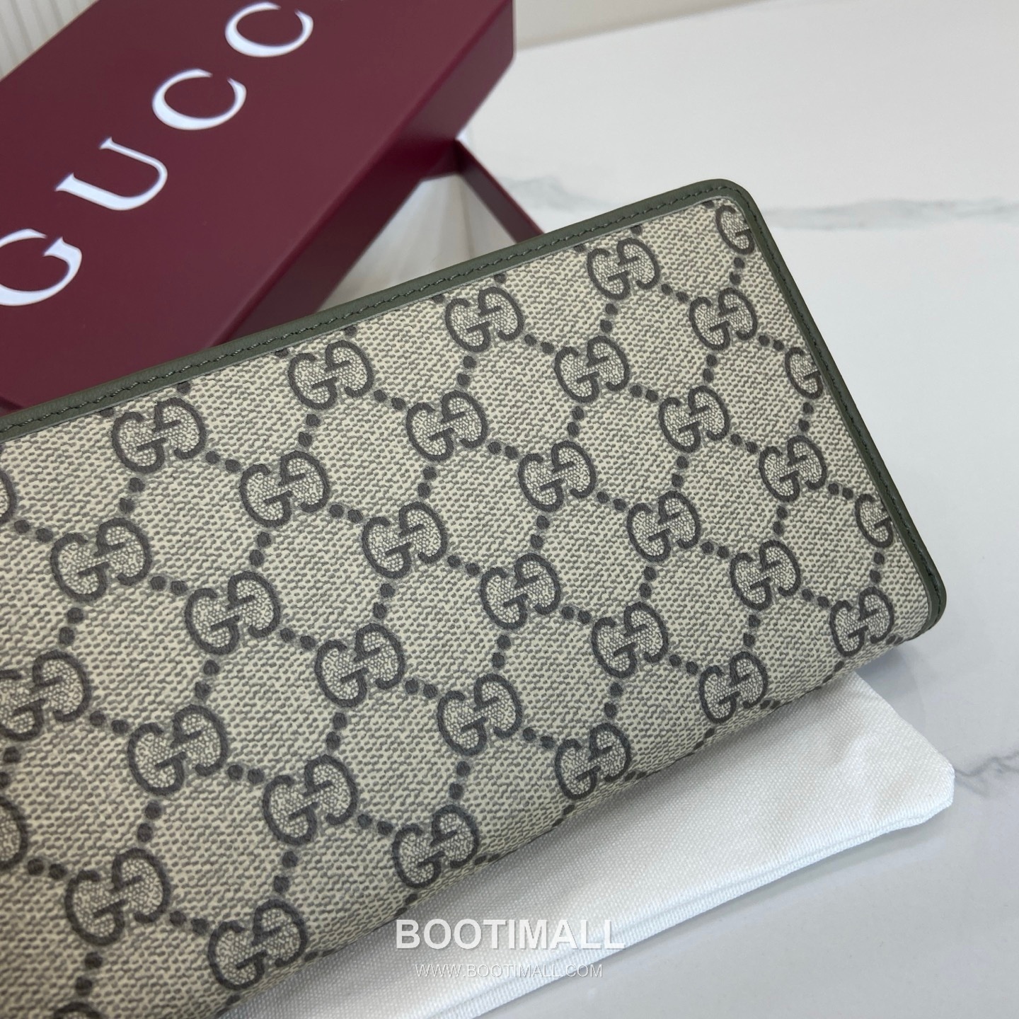 Gucci GG Emblem Mini Wallet 819122 GG Canvas Green Brown Bifold Wallet 구찌 GG 엠블럼 미니 월렛 819122 GG 캔버스 그린 브라운 반지갑 19cm 5