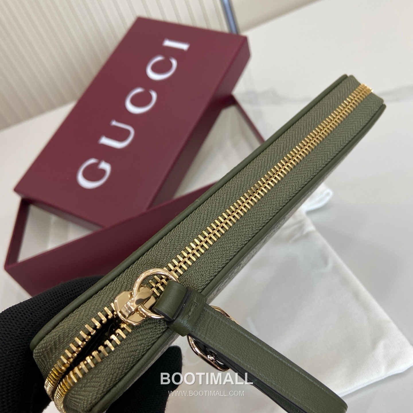 Gucci GG Emblem Mini Wallet 819122 GG Canvas Green Brown Bifold Wallet 구찌 GG 엠블럼 미니 월렛 819122 GG 캔버스 그린 브라운 반지갑 19cm 6