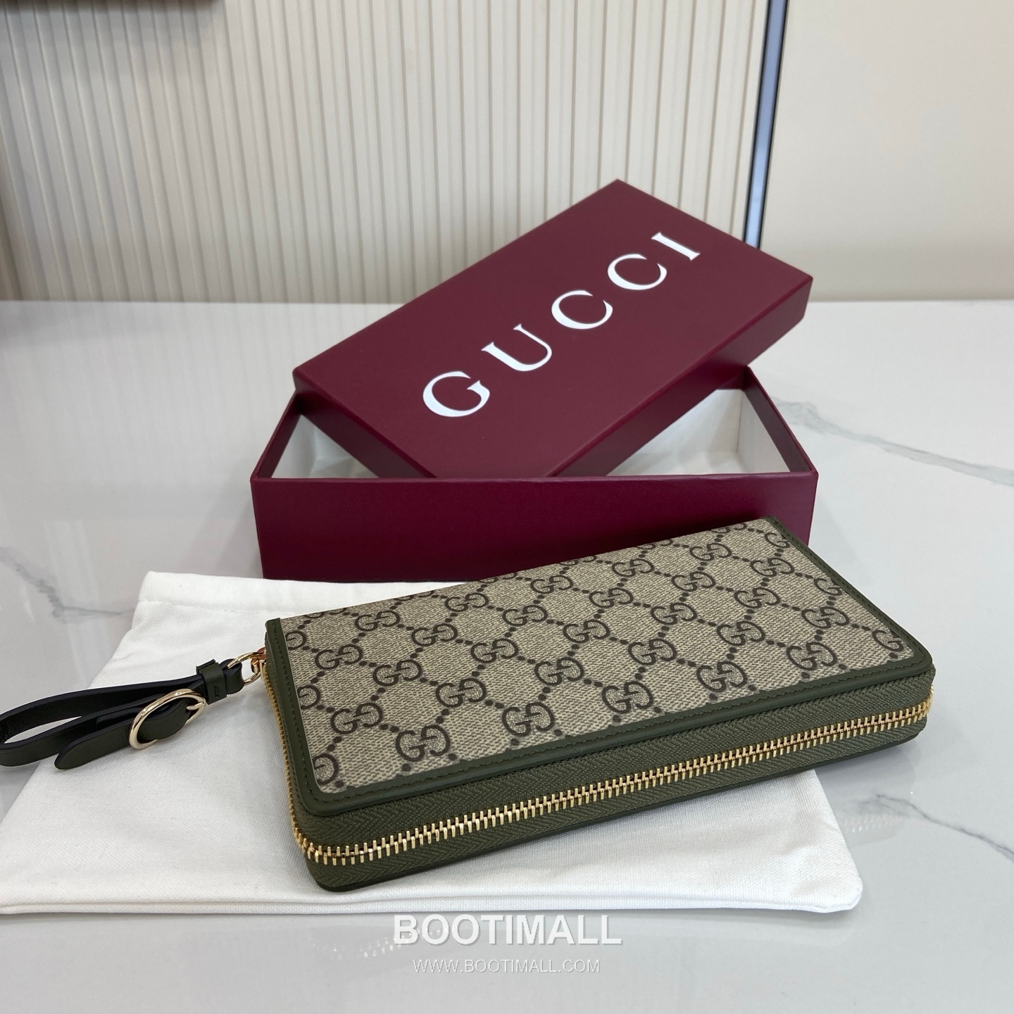 Gucci GG Emblem Mini Wallet 819122 GG Canvas Green Brown Bifold Wallet 구찌 GG 엠블럼 미니 월렛 819122 GG 캔버스 그린 브라운 반지갑 19cm 9
