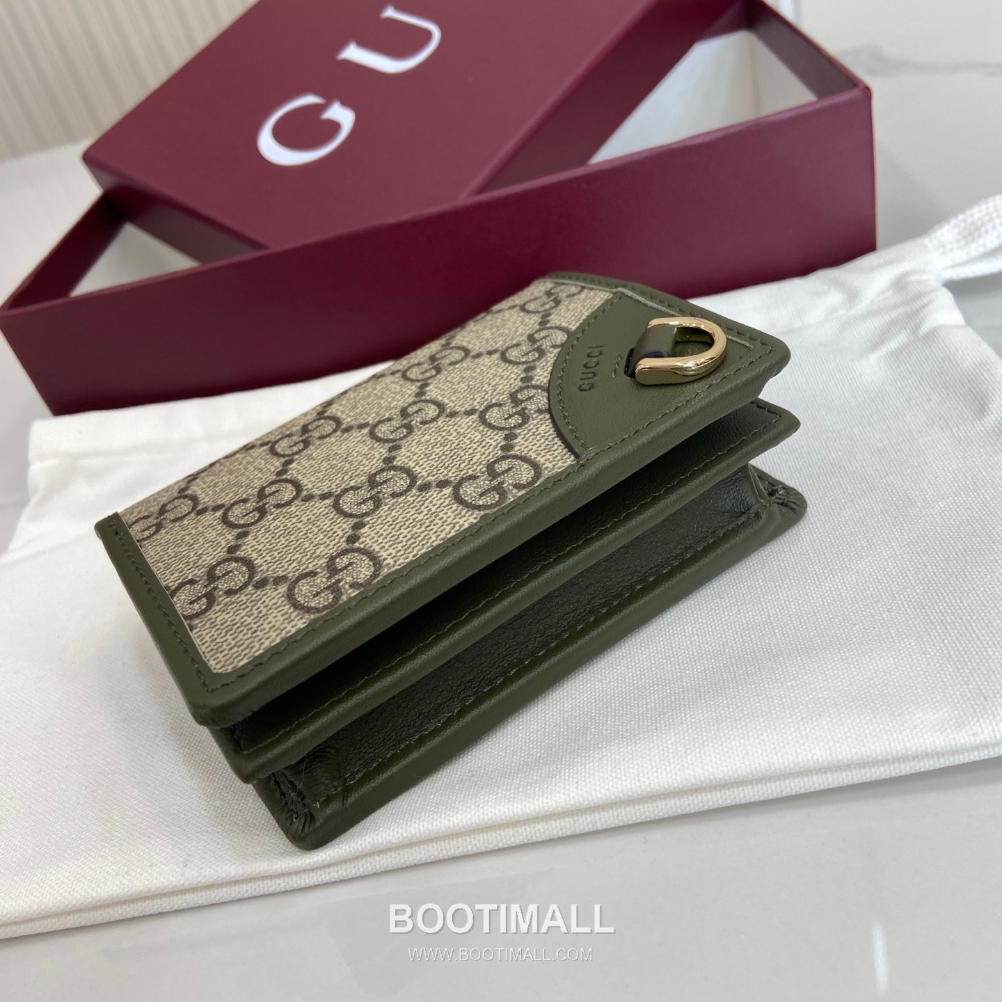 Gucci GG Emblem Small Wallet 820692 GG Coated Canvas Beige/Brown/Forest Green Wallet 구찌 GG 엠블렘 스몰 월렛 820692 GG 코팅 캔버스 베이지/브라운/포레스트 그린 중지갑 11cm 4