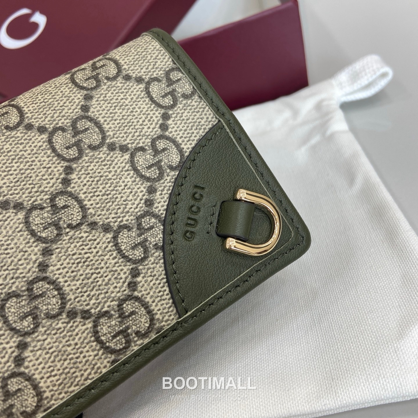 Gucci GG Emblem Small Wallet 820692 GG Coated Canvas Beige/Brown/Forest Green Wallet 구찌 GG 엠블렘 스몰 월렛 820692 GG 코팅 캔버스 베이지/브라운/포레스트 그린 중지갑 11cm 5