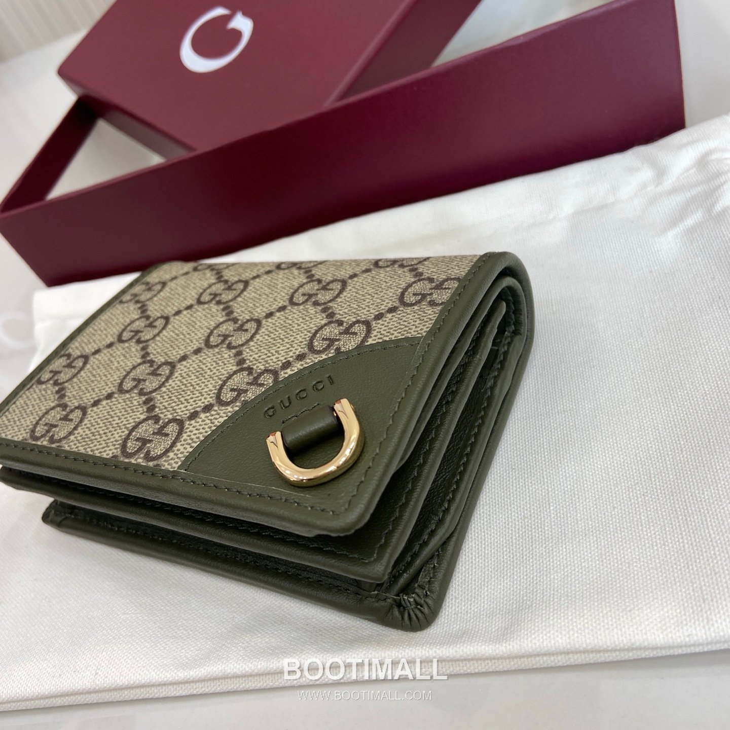 Gucci GG Emblem Small Wallet 820692 GG Coated Canvas Beige/Brown/Forest Green Wallet 구찌 GG 엠블렘 스몰 월렛 820692 GG 코팅 캔버스 베이지/브라운/포레스트 그린 중지갑 11cm 6