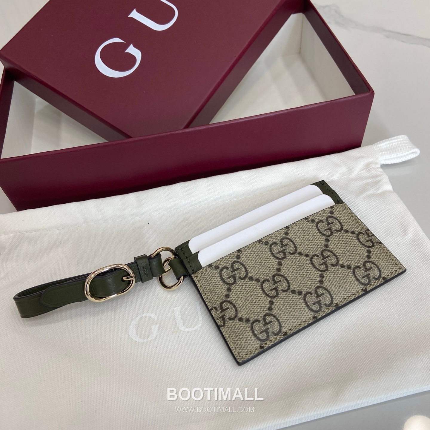 Louis Vuitton GG Emblem Card Holder 819121 GG Monogram Coated Canvas Green/Beige Card Holder 루이비통 GG 엠블럼 카드홀더 819121 GG 모노그램 코팅 캔버스 그린/베이지 카드지갑 10cm 3
