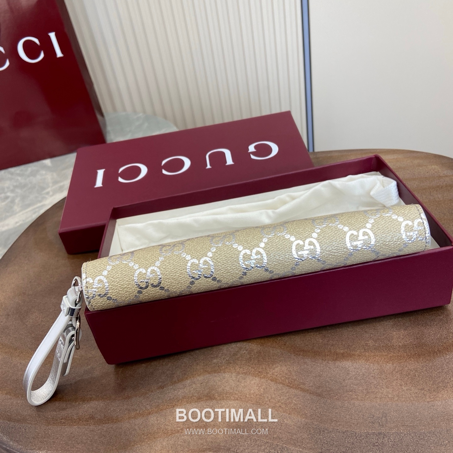 Gucci GG Emblem Mini Wallet 819122 GG Canvas Apricot Silver Compact Wallet 구찌 GG 엠블럼 미니 지갑 819122 GG 캔버스 애프리콧 실버 반지갑 19cm 4