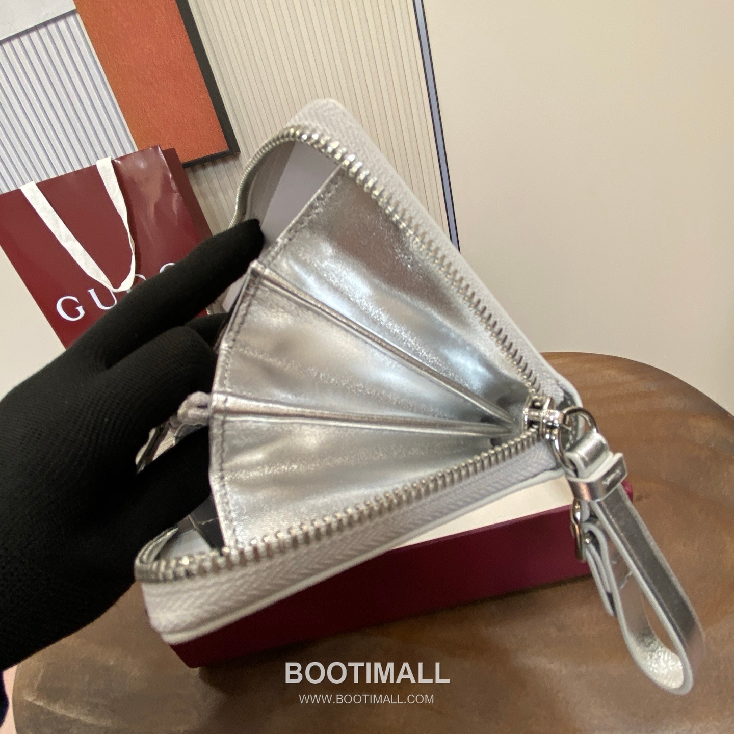 Gucci GG Emblem Mini Wallet 819122 GG Canvas Apricot Silver Compact Wallet 구찌 GG 엠블럼 미니 지갑 819122 GG 캔버스 애프리콧 실버 반지갑 19cm 7