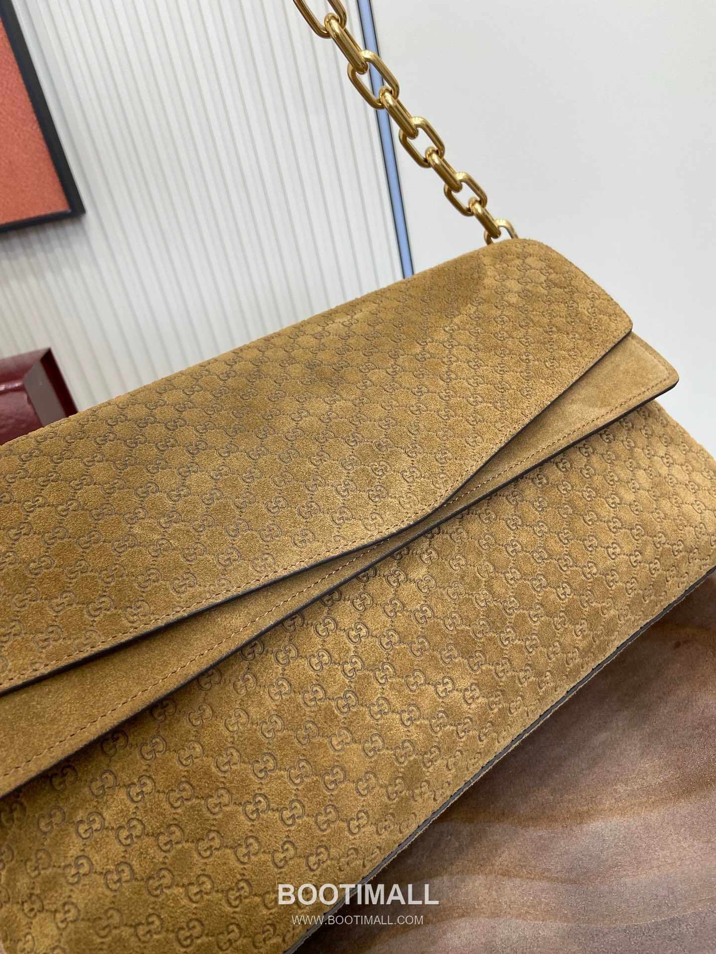 GG Marmont Large Shoulder Bag 857362 GG Velvet with Embossed Leather Brown Shoulder Bag GG 마몽 라지 숄더백 857362 GG 벨벳 위드 엠보싱 레더 브라운 숄더백 36cm 3