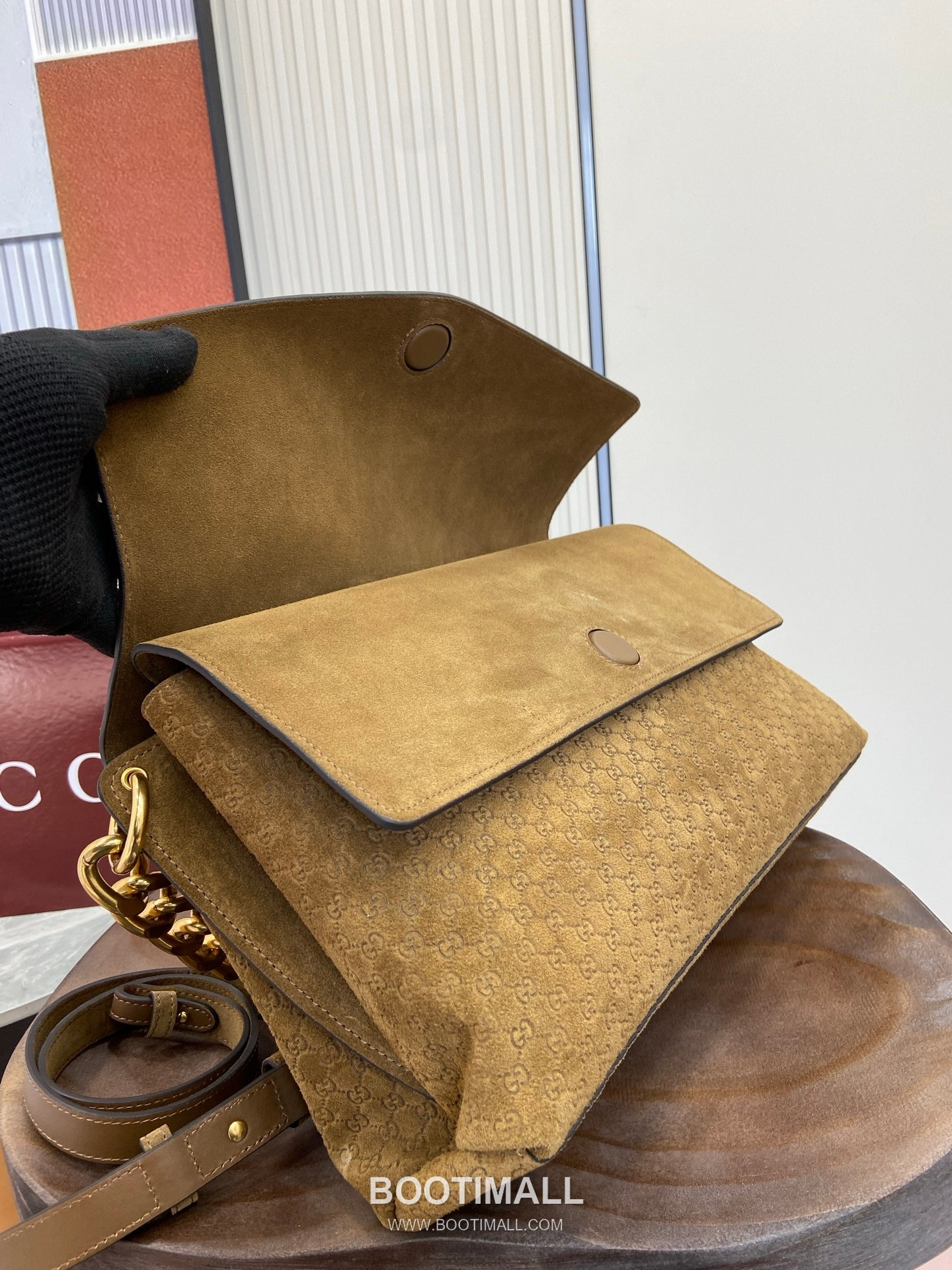 GG Marmont Large Shoulder Bag 857362 GG Velvet with Embossed Leather Brown Shoulder Bag GG 마몽 라지 숄더백 857362 GG 벨벳 위드 엠보싱 레더 브라운 숄더백 36cm 8