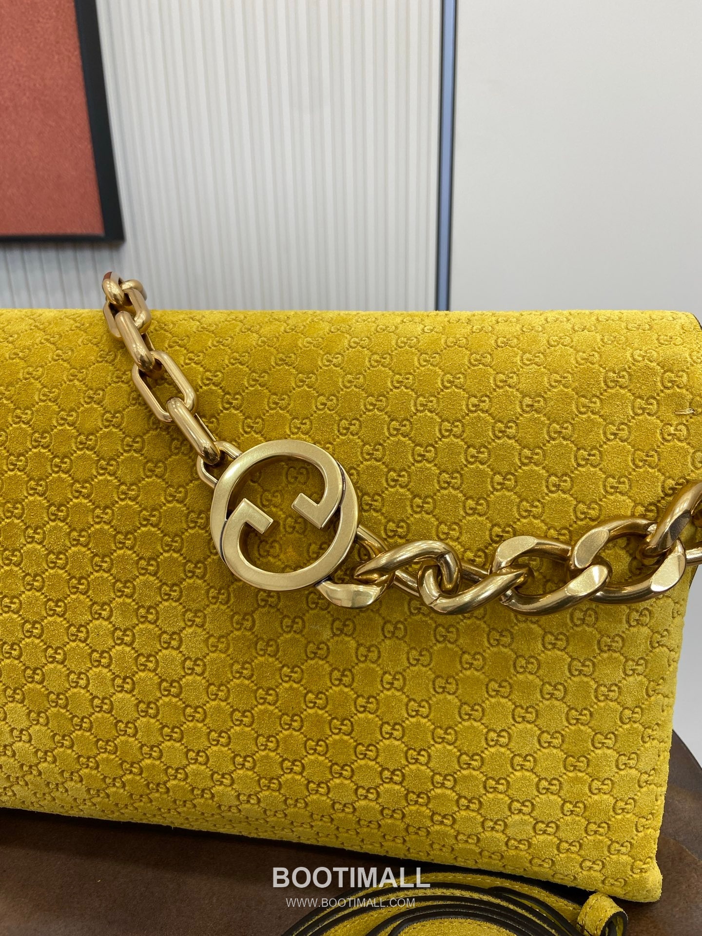 GG Marmont Large Top Handle Bag GG Embossed Velvet Yellow Top Handle Bag GG 마몽 라지 탑 핸들백 857362 GG 엠보싱 벨벳 옐로우 탑핸들백 36cm 6