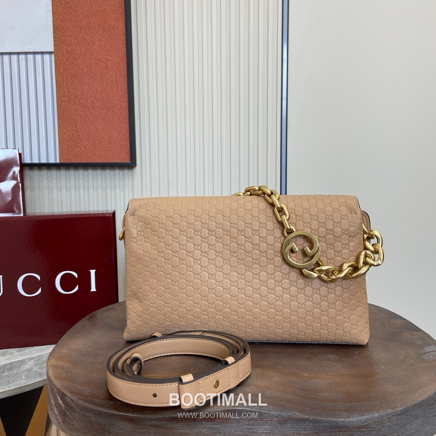 GG Marmont Shoulder Bag 857622 GG Embossed Leather Taupe Shoulder Bag GG 마몽 숄더백 857622 GG 엠보싱 레더 토프 숄더백 28cm 4