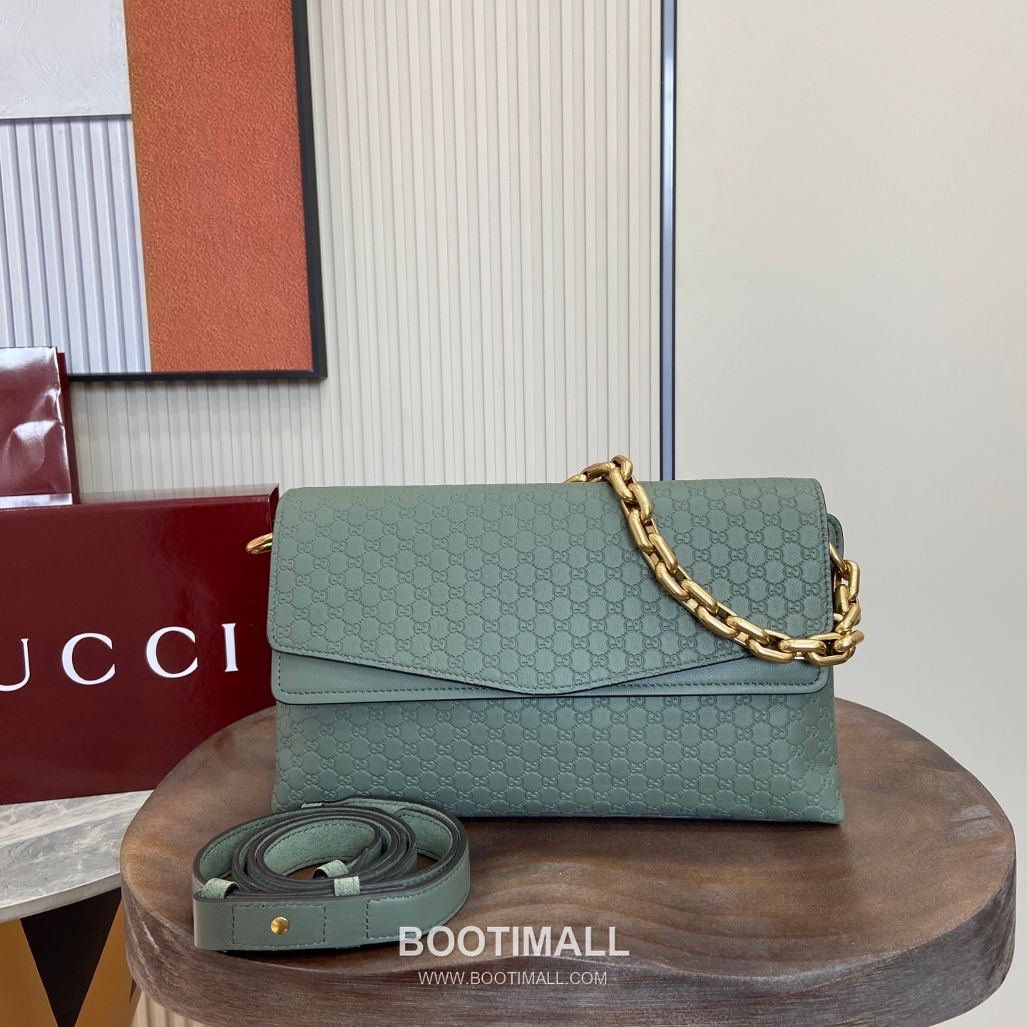 GG Marmont Matelassé 857622 Matelassé Leather Gray Green Shoulder Bag GG 마몽 마틀라세 857622 마틀라세 레더 그레이 그린 숄더백 28cm 1