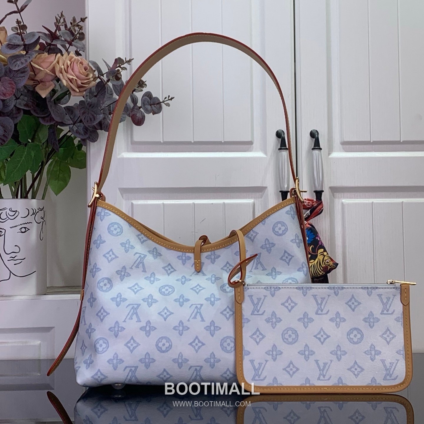 Louis Vuitton Carryall Small Monogram Origine Bleu Courrier Canvas Blue Tote Bag 루이비통 캐리올 스몰 M27532 모노그램 오리진 블루 쿠리에 캔버스 블루 토트백 29cm 3