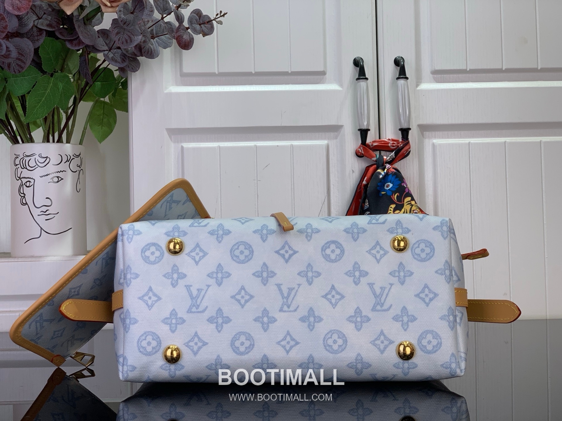 Louis Vuitton Carryall Small Monogram Origine Bleu Courrier Canvas Blue Tote Bag 루이비통 캐리올 스몰 M27532 모노그램 오리진 블루 쿠리에 캔버스 블루 토트백 29cm 4