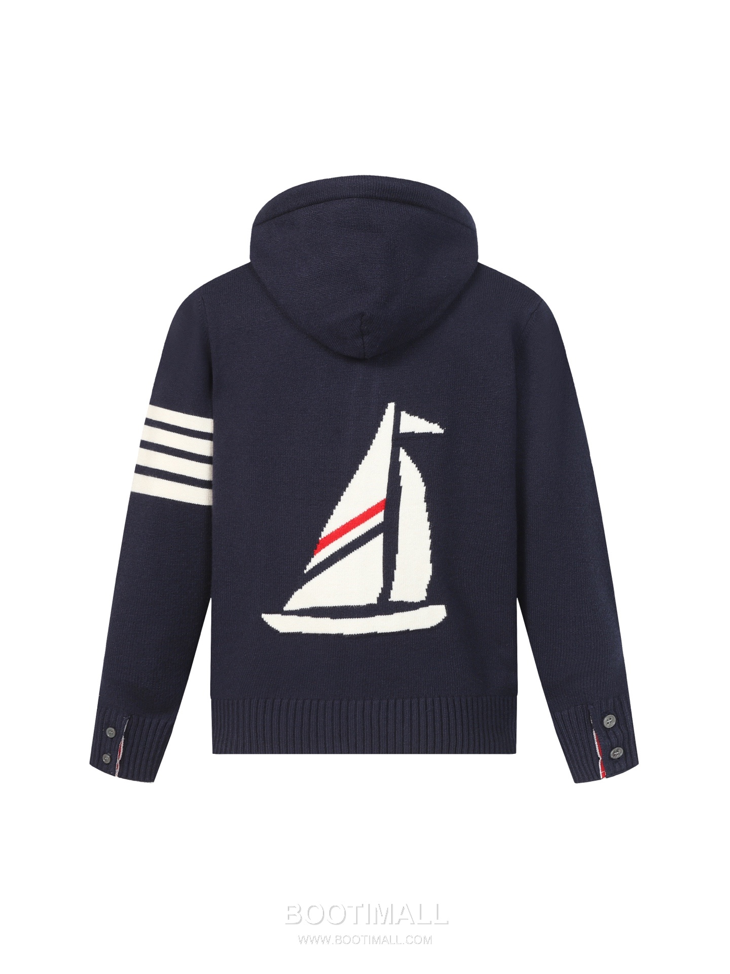 Thom Browne 4-Bar Sailboat Zip-Up Cardigan Wool Blend Navy / Gray Cardigan 톰브라운 4바 세일보트 집업 카디건 울 혼방 네이비 / 그레이 카디건 -2 6