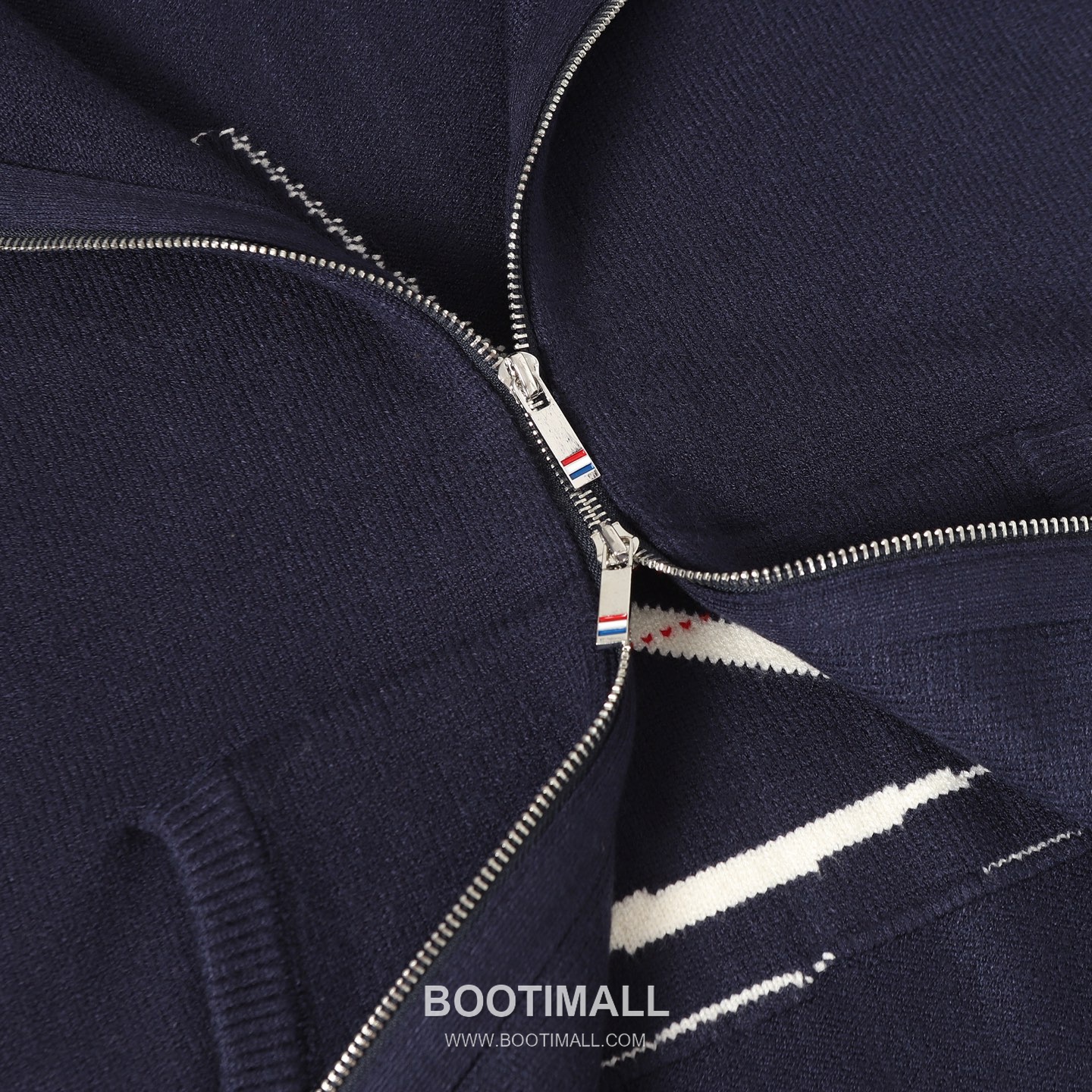 Thom Browne 4-Bar Sailboat Zip-Up Cardigan Wool Blend Navy / Gray Cardigan 톰브라운 4바 세일보트 집업 카디건 울 혼방 네이비 / 그레이 카디건 -2 8