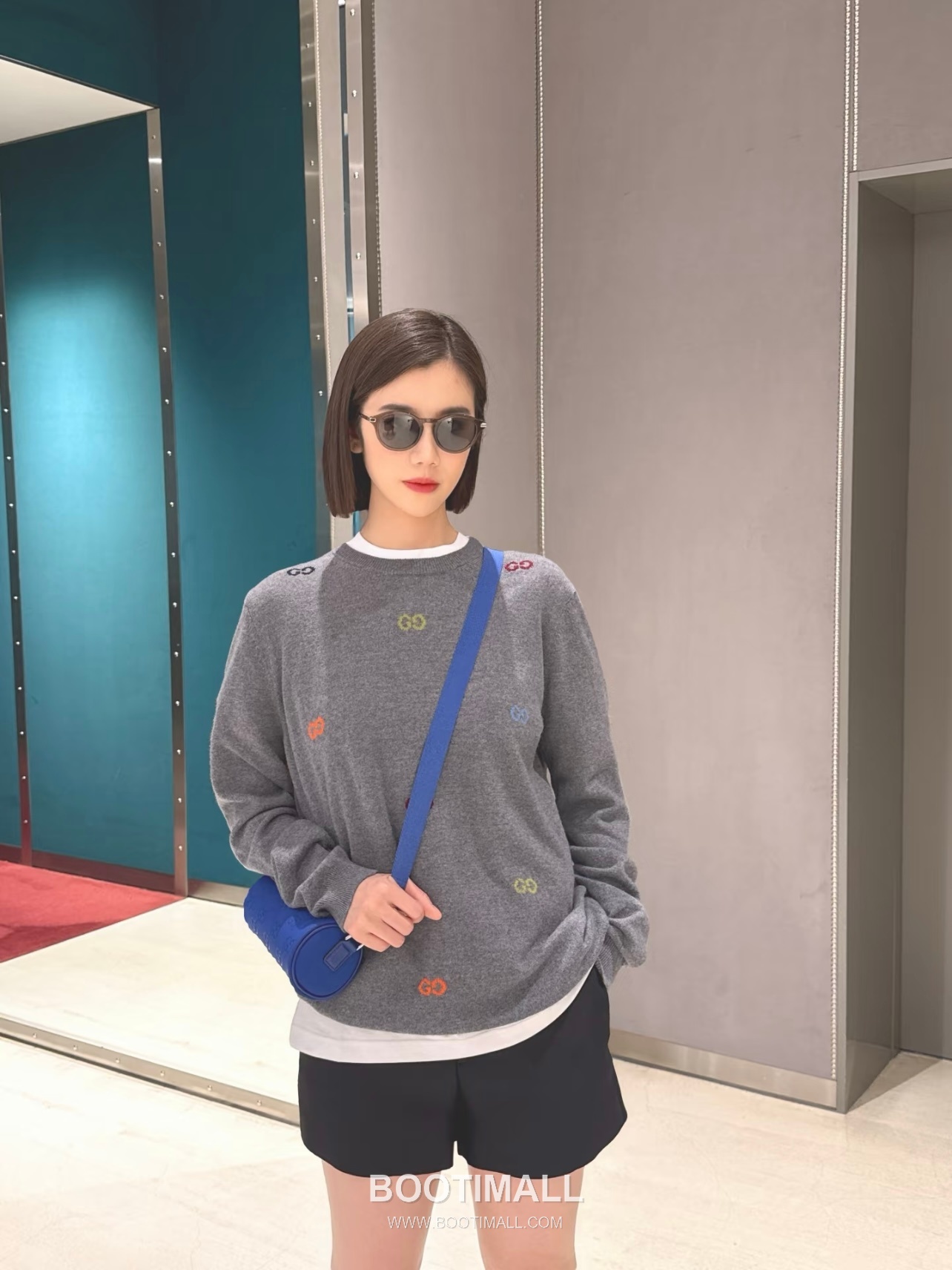 Gucci Colorful Double G Jacquard Knit Crewneck Sweater Wool Linen Gray Sweater 구찌 컬러풀 더블 G 자카드 니트 크루넥 스웨터 울 린넨 그레이 스웨터 2