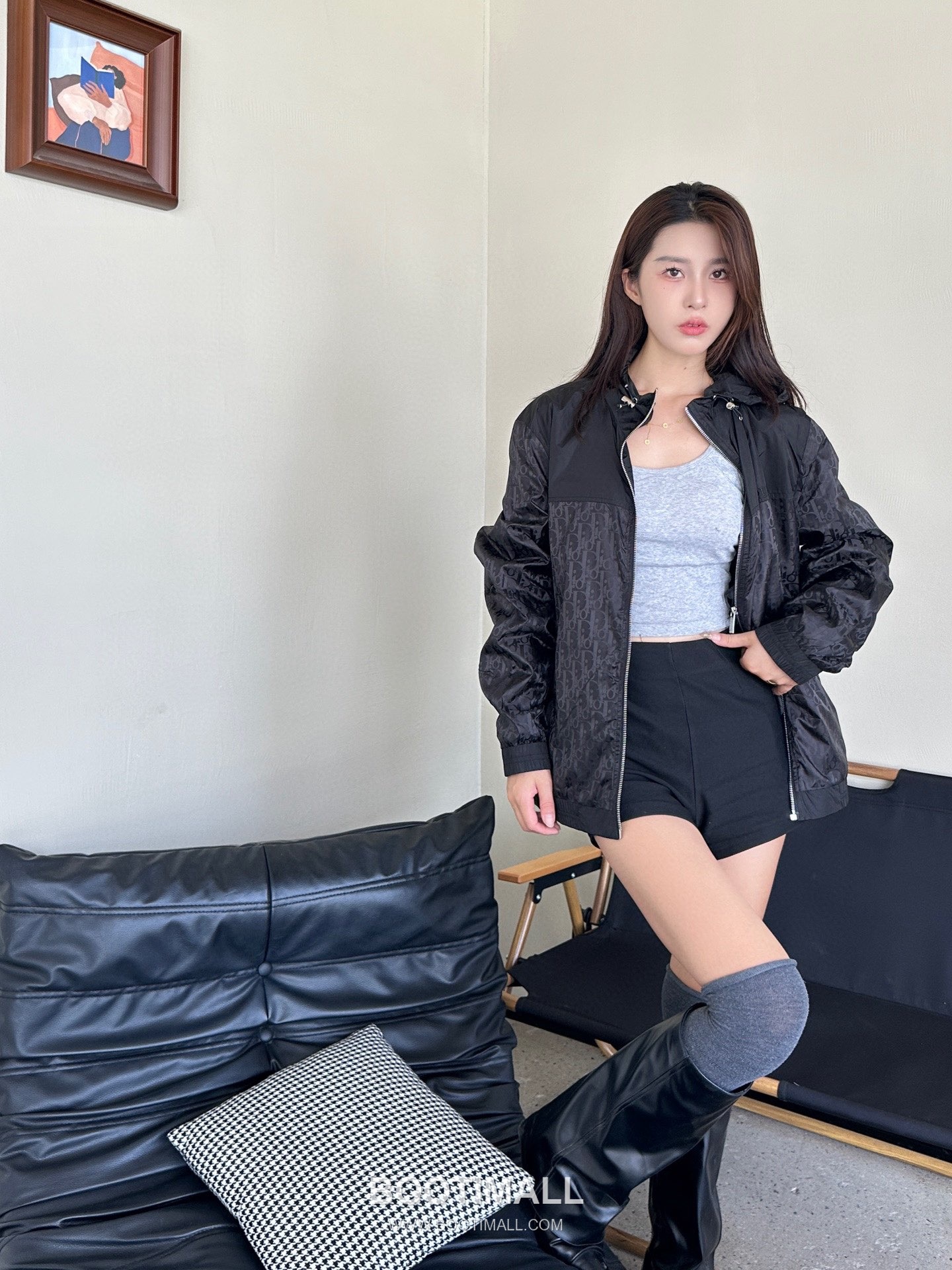 Dior Oblique Logo All-Over Print Color Block Hooded Jacket Polyester Blend Black Jacket 디올 오블리크 로고 올오버 프린트 컬러 블록 후드 자켓 폴리에스터 혼방 블랙 자켓 S, M, L, XL 2