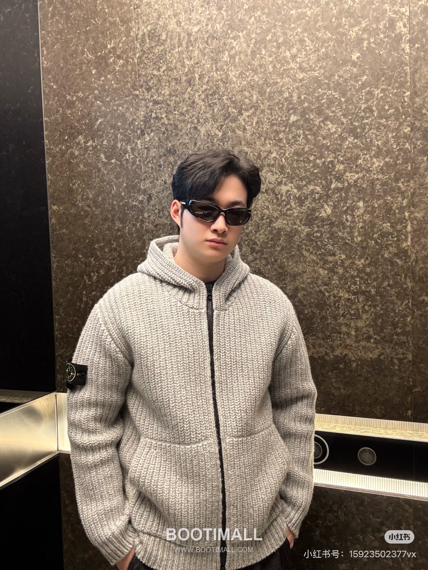 Stone Island Chunky Cashmere Zip-Up Hooded Cardigan Cashmere Grey Cardigan 스톤아일랜드 청키 캐시미어 집업 후드 가디건 캐시미어 그레이 가디건 S, M, L, XL 2