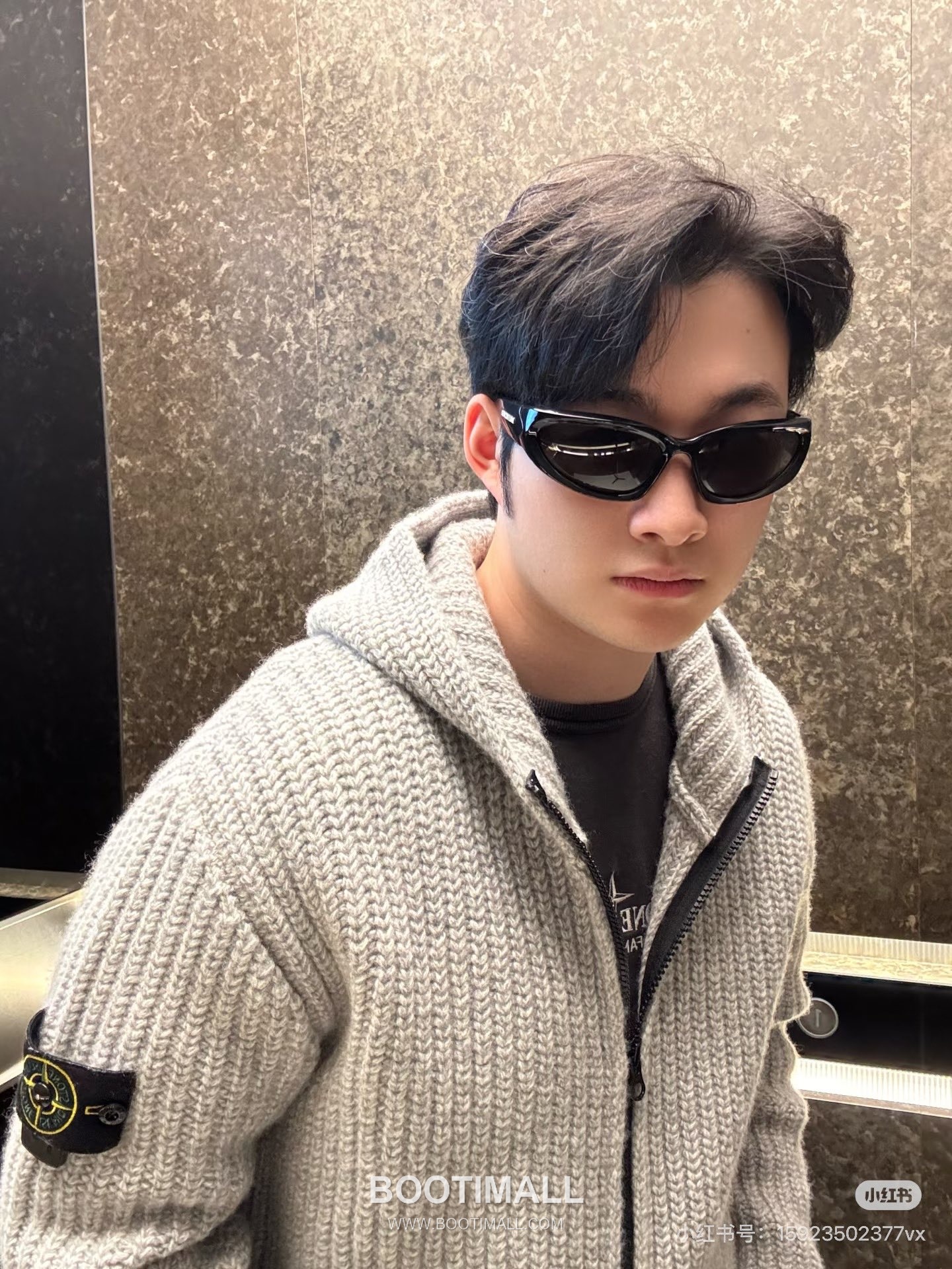 Stone Island Chunky Cashmere Zip-Up Hooded Cardigan Cashmere Grey Cardigan 스톤아일랜드 청키 캐시미어 집업 후드 가디건 캐시미어 그레이 가디건 S, M, L, XL 3