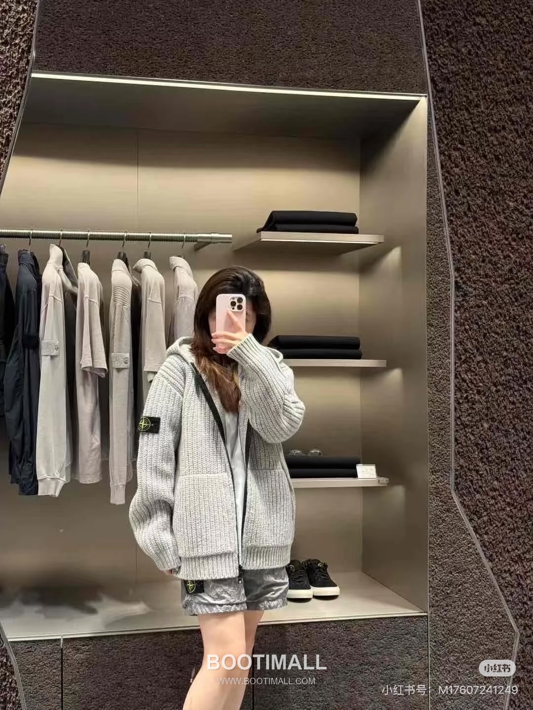 Stone Island Chunky Cashmere Zip-Up Hooded Cardigan Cashmere Grey Cardigan 스톤아일랜드 청키 캐시미어 집업 후드 가디건 캐시미어 그레이 가디건 S, M, L, XL 5