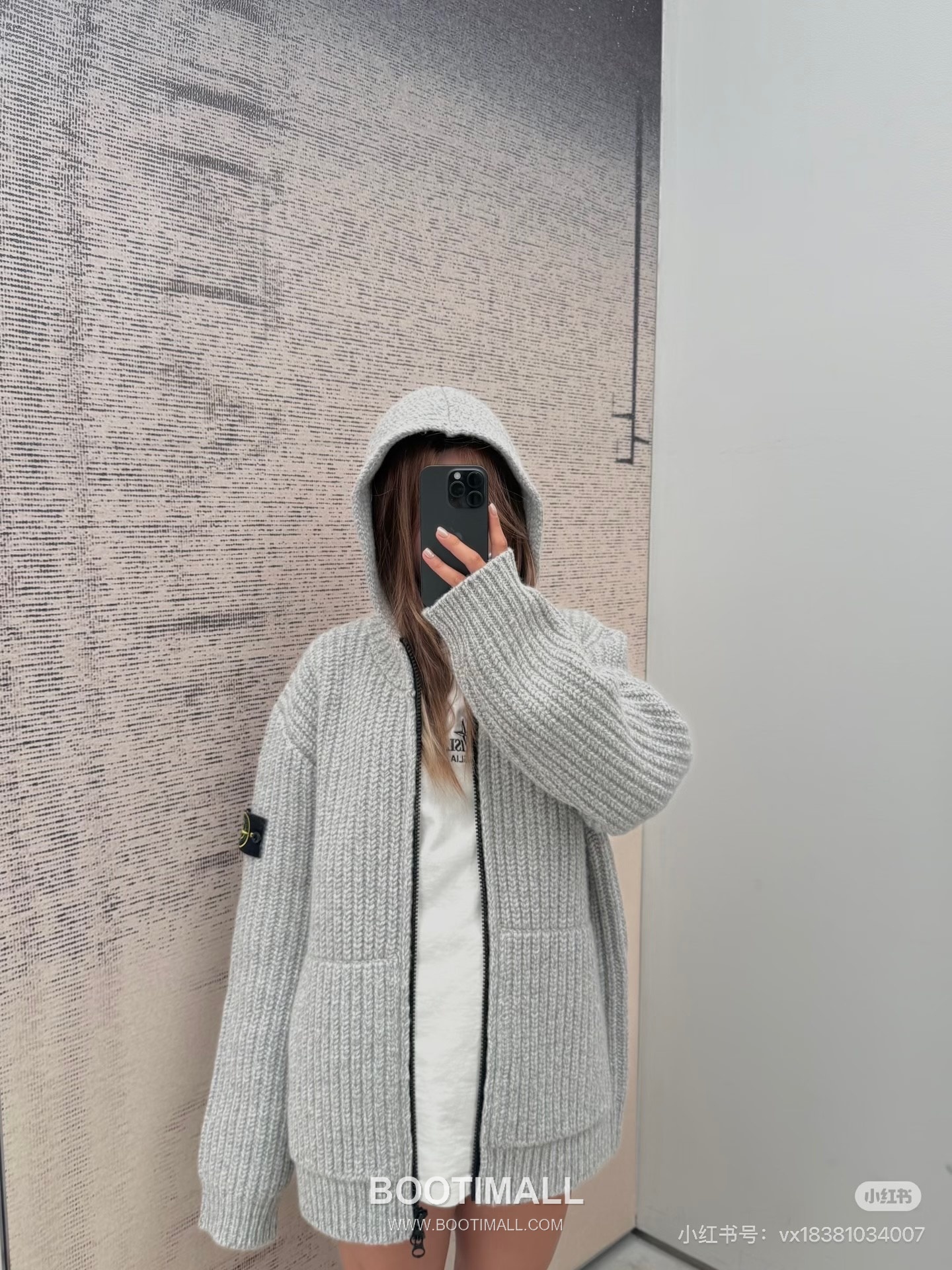 Stone Island Chunky Cashmere Zip-Up Hooded Cardigan Cashmere Grey Cardigan 스톤아일랜드 청키 캐시미어 집업 후드 가디건 캐시미어 그레이 가디건 S, M, L, XL 10