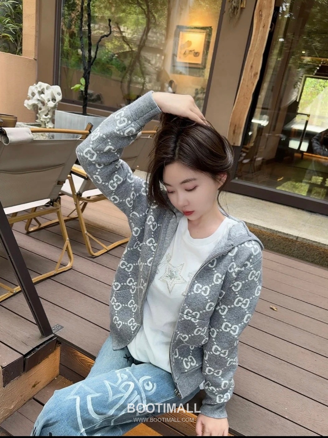 Gucci GG Reversible Wool Zip-Up Hoodie Cashmere Navy Gray Hoodie 구찌 GG 리버서블 울 집업 후드 캐시미어 네이비 그레이 후드 S, M, L, XL 1