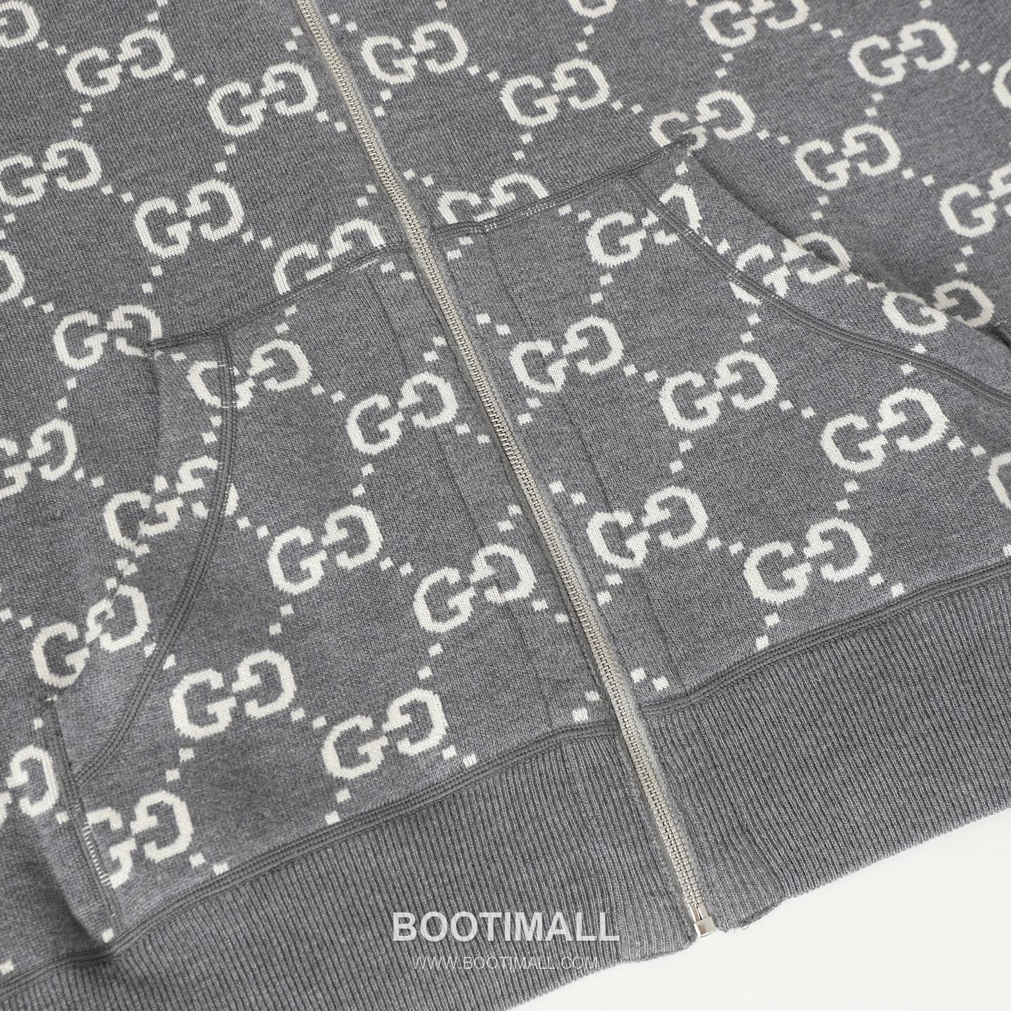 Gucci GG Reversible Wool Zip-Up Hoodie Cashmere Navy Gray Hoodie 구찌 GG 리버서블 울 집업 후드 캐시미어 네이비 그레이 후드 S, M, L, XL 12