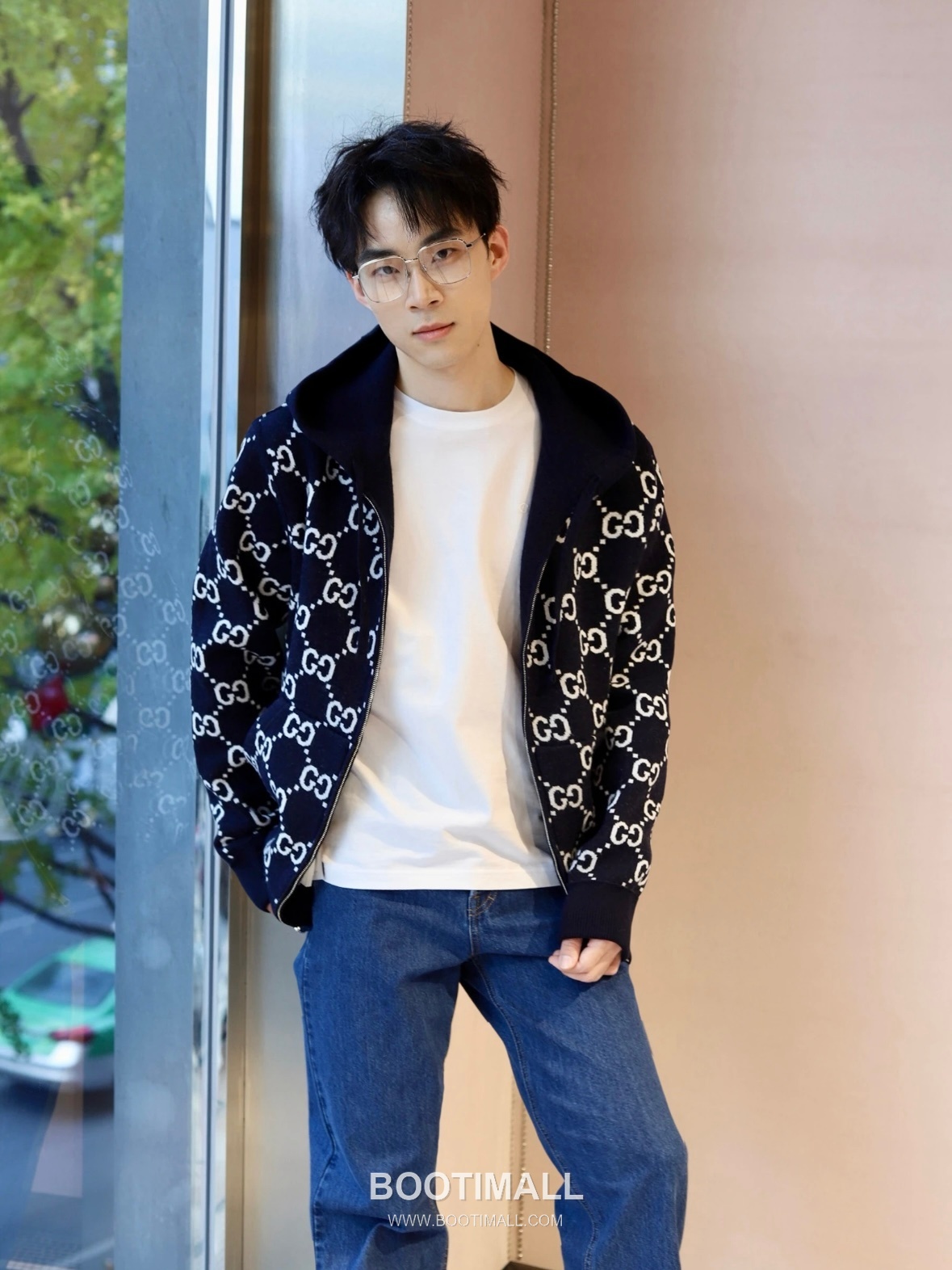 Gucci GG Reversible Wool Zip-Up Hoodie Cashmere Navy Gray Hoodie 구찌 GG 리버서블 울 집업 후드 캐시미어 네이비 그레이 후드 1