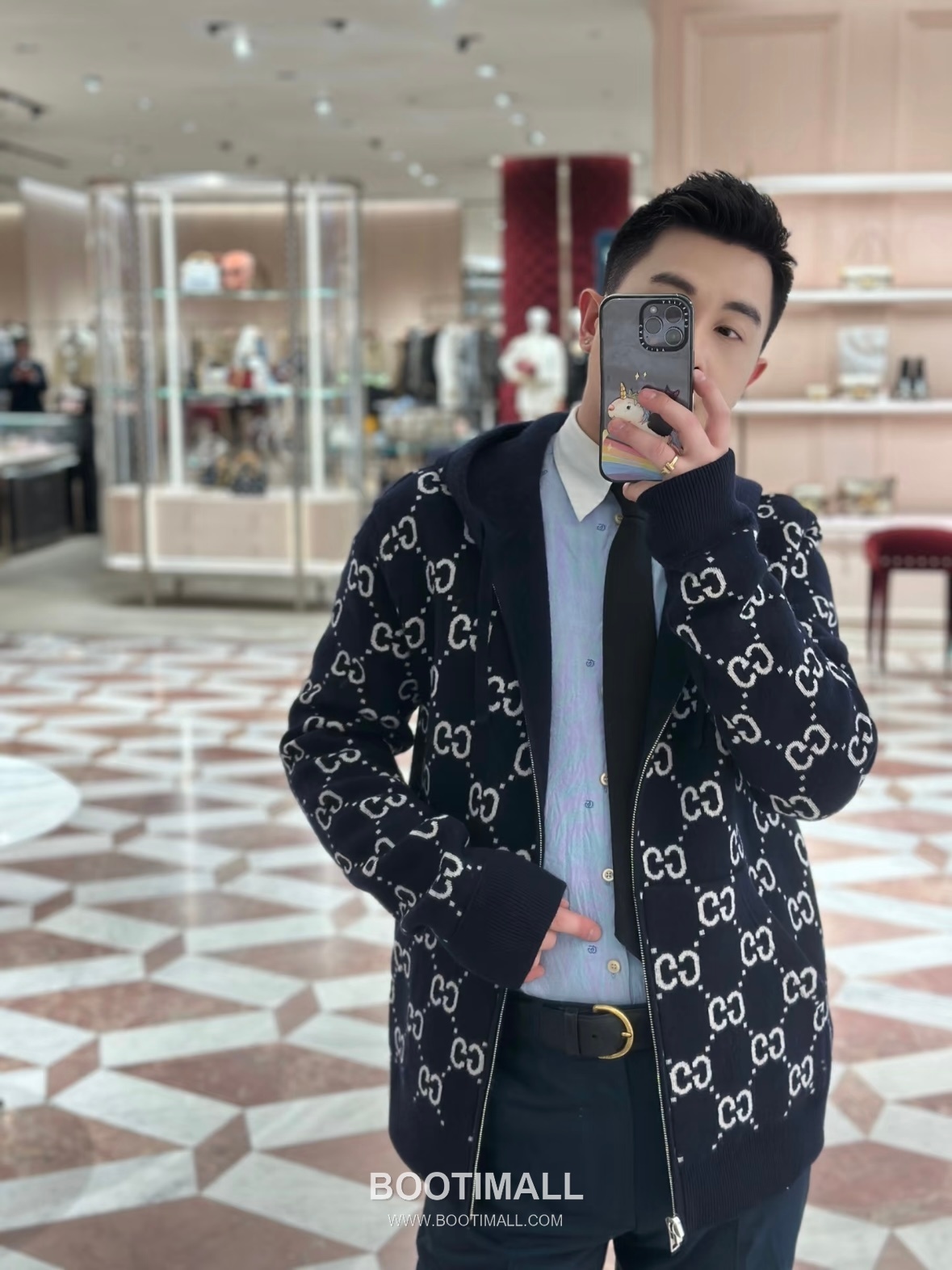 Gucci GG Reversible Wool Zip-Up Hoodie Cashmere Navy Gray Hoodie 구찌 GG 리버서블 울 집업 후드 캐시미어 네이비 그레이 후드 4