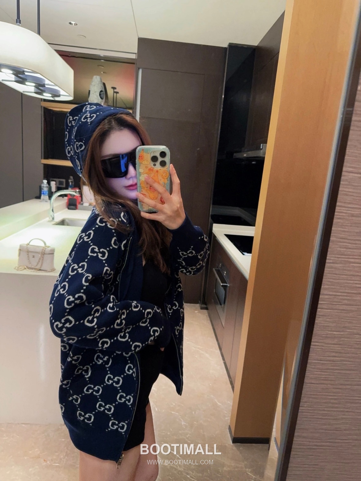 Gucci GG Reversible Wool Zip-Up Hoodie Cashmere Navy Gray Hoodie 구찌 GG 리버서블 울 집업 후드 캐시미어 네이비 그레이 후드 5