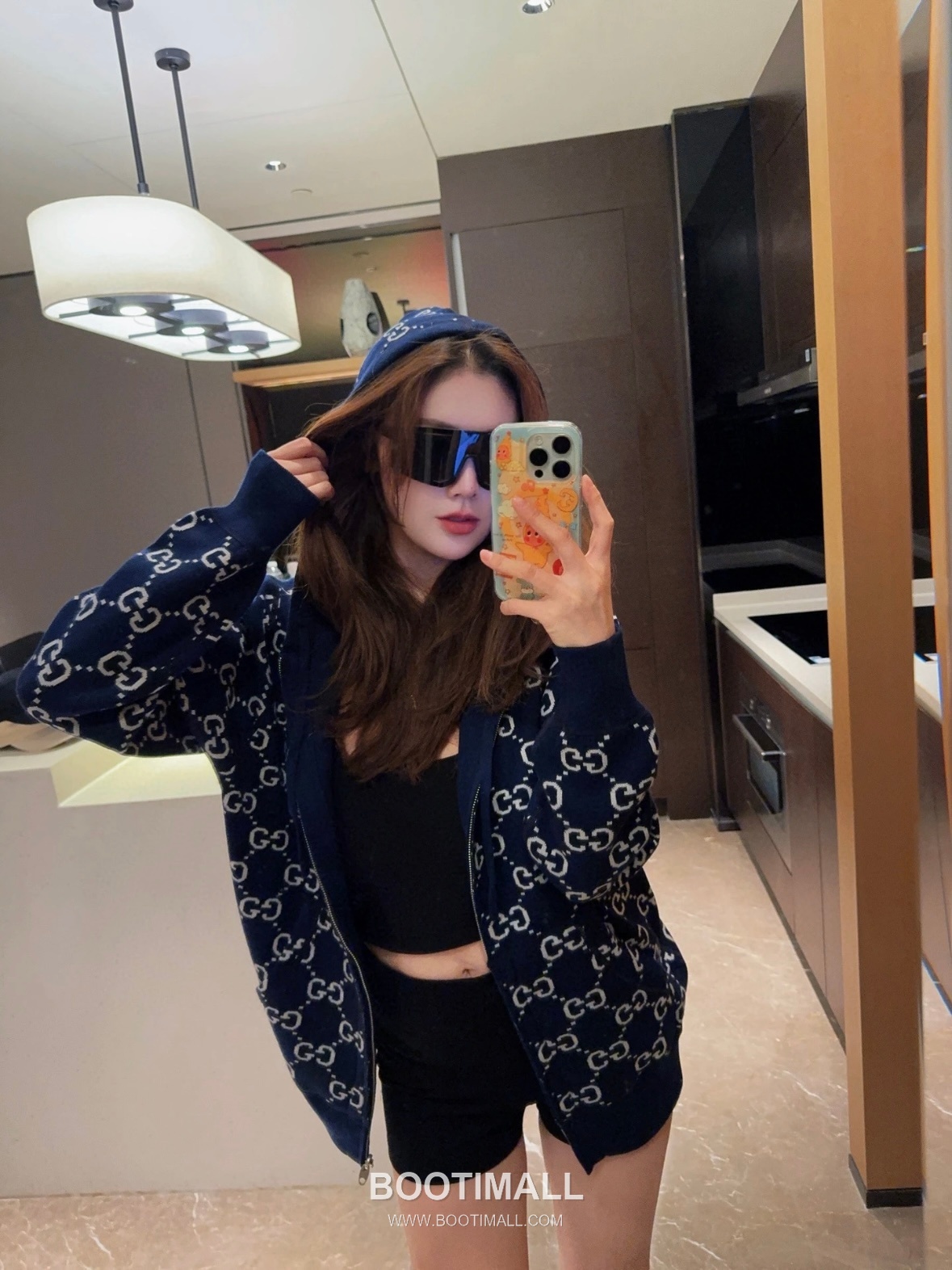 Gucci GG Reversible Wool Zip-Up Hoodie Cashmere Navy Gray Hoodie 구찌 GG 리버서블 울 집업 후드 캐시미어 네이비 그레이 후드 6