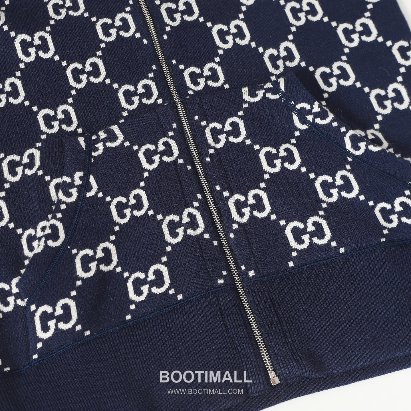 Gucci GG Reversible Wool Zip-Up Hoodie Cashmere Navy Gray Hoodie 구찌 GG 리버서블 울 집업 후드 캐시미어 네이비 그레이 후드 12