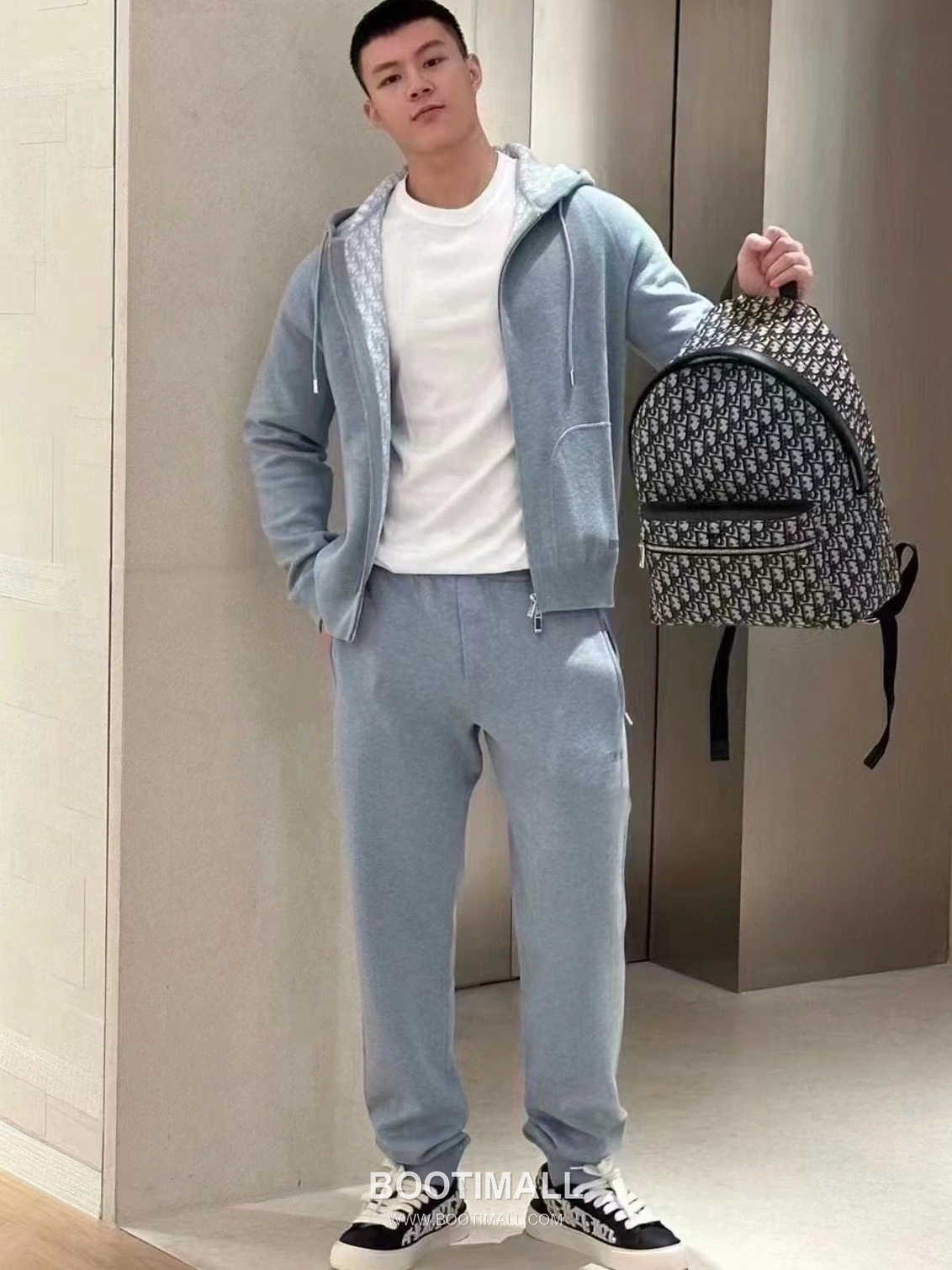 Dior Double-Faced Jacquard Cashmere Knit Hoodie Cashmere Blend Blue Hoodie 디올 더블 페이스 자카드 캐시미어 니트 후드 캐시미어 블렌드 블루 후드 S, M, L 4