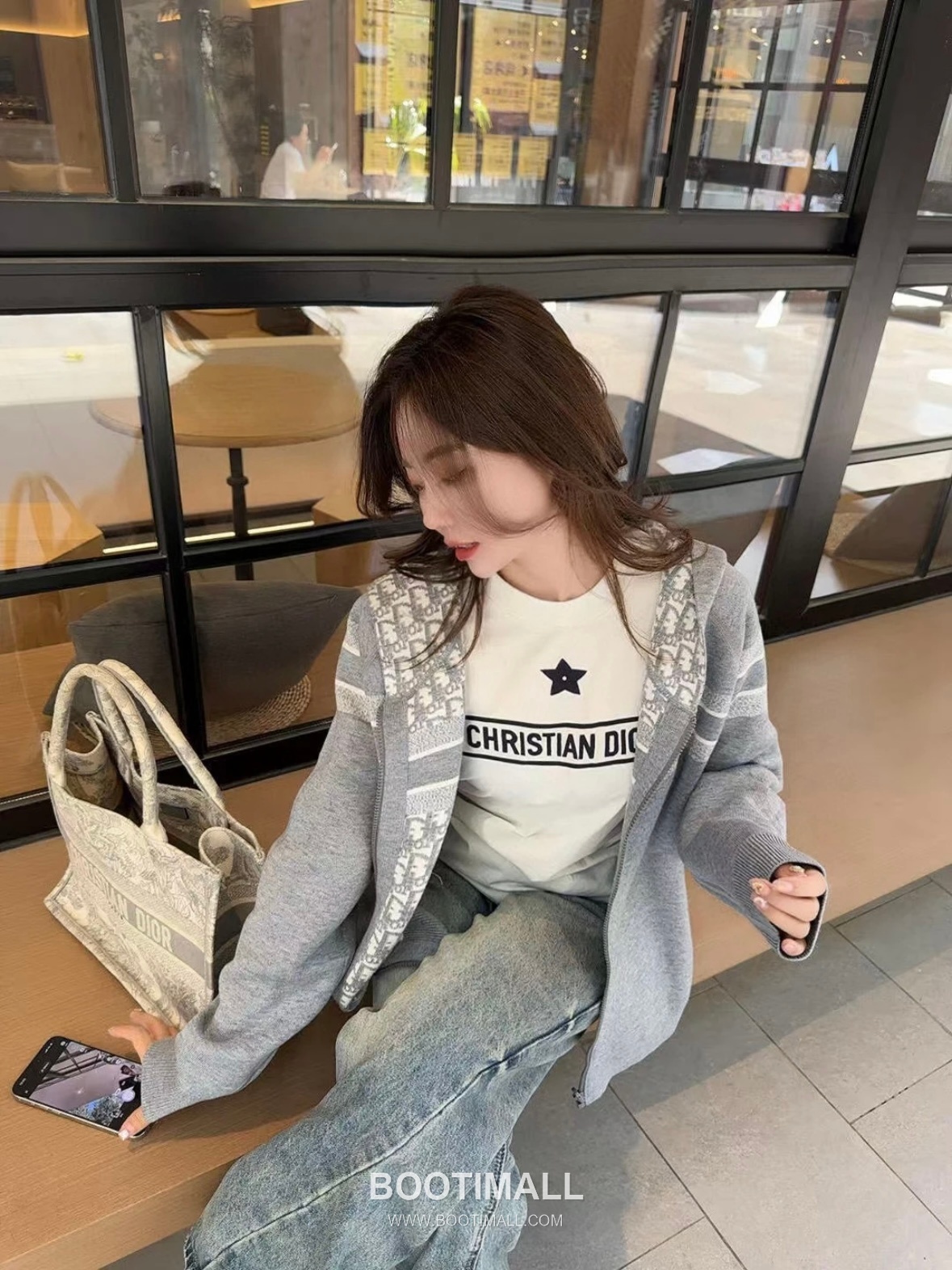 Dior Reversible Cashmere Knit Hooded Jacket Cashmere Blend Knit Light Gray Hoodie 디올 리버서블 캐시미어 니트 후드 집업 캐시미어 블렌드 니트 라이트 그레이 후드 S, M, L 3