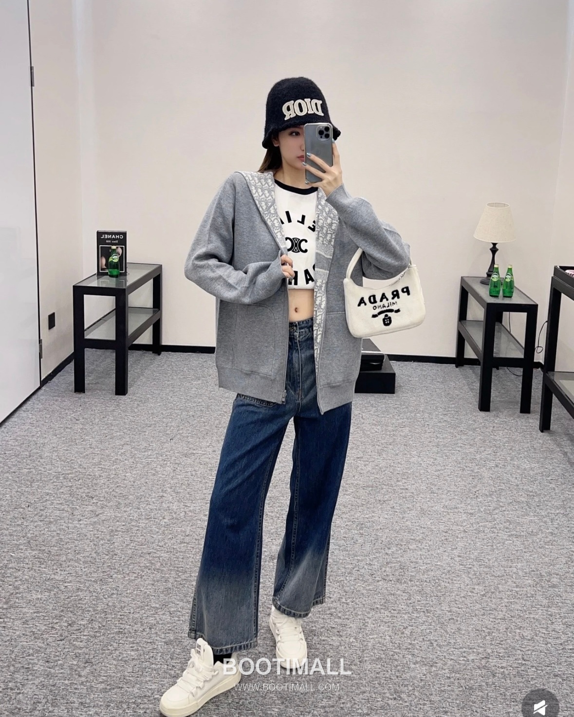 Dior Reversible Cashmere Knit Hooded Jacket Cashmere Blend Knit Light Gray Hoodie 디올 리버서블 캐시미어 니트 후드 집업 캐시미어 블렌드 니트 라이트 그레이 후드 S, M, L 4