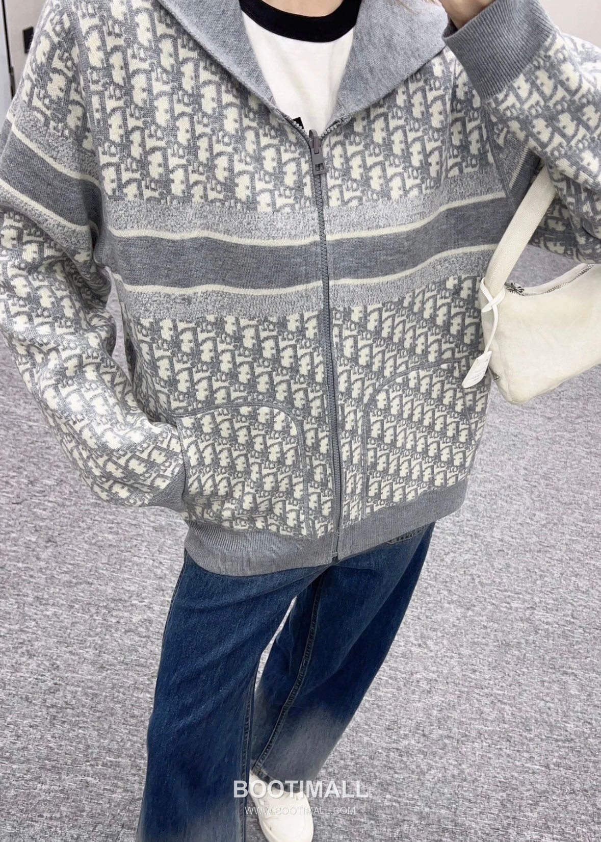 Dior Reversible Cashmere Knit Hooded Jacket Cashmere Blend Knit Light Gray Hoodie 디올 리버서블 캐시미어 니트 후드 집업 캐시미어 블렌드 니트 라이트 그레이 후드 S, M, L 6