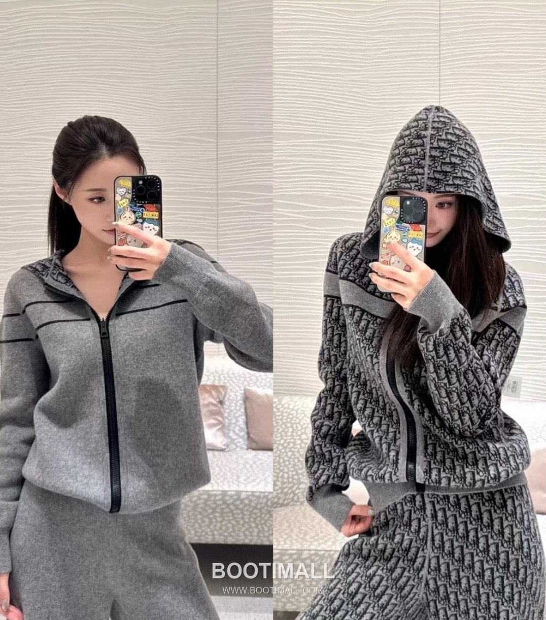 Dior Oblique Double-Faced Cashmere Knit Hooded Jacket Cashmere Blend Knit Gray Hoodie 디올 오블리크 더블페이스 캐시미어 니트 후드 자켓 캐시미어 블렌드 니트 그레이 후드 S, M, L 4