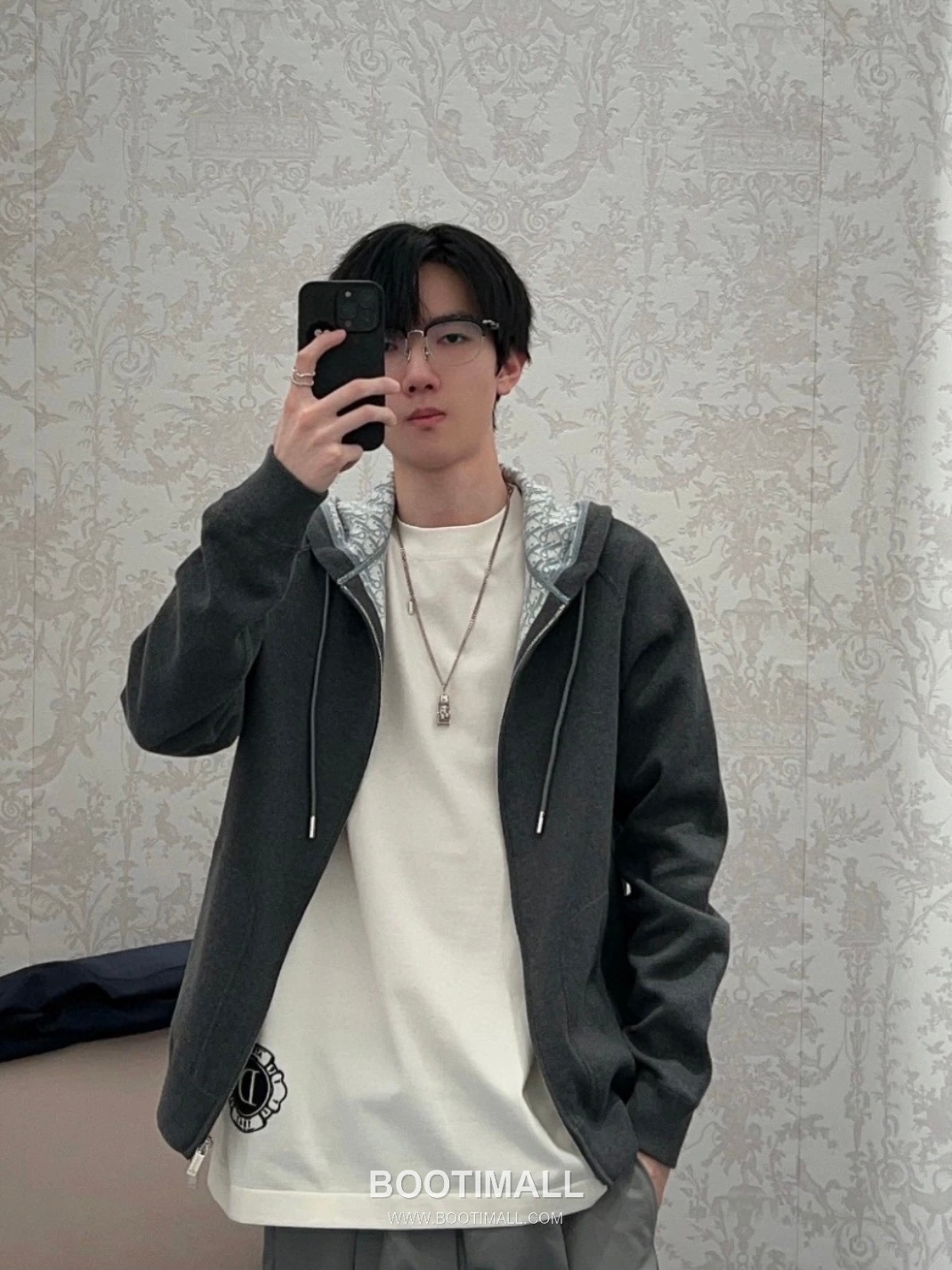 Dior Double-Faced Jacquard Cashmere Knit Hoodie Cashmere Blend Blue Hoodie 디올 더블 페이스 자카드 캐시미어 니트 후드 캐시미어 블렌드 블루 후드 5