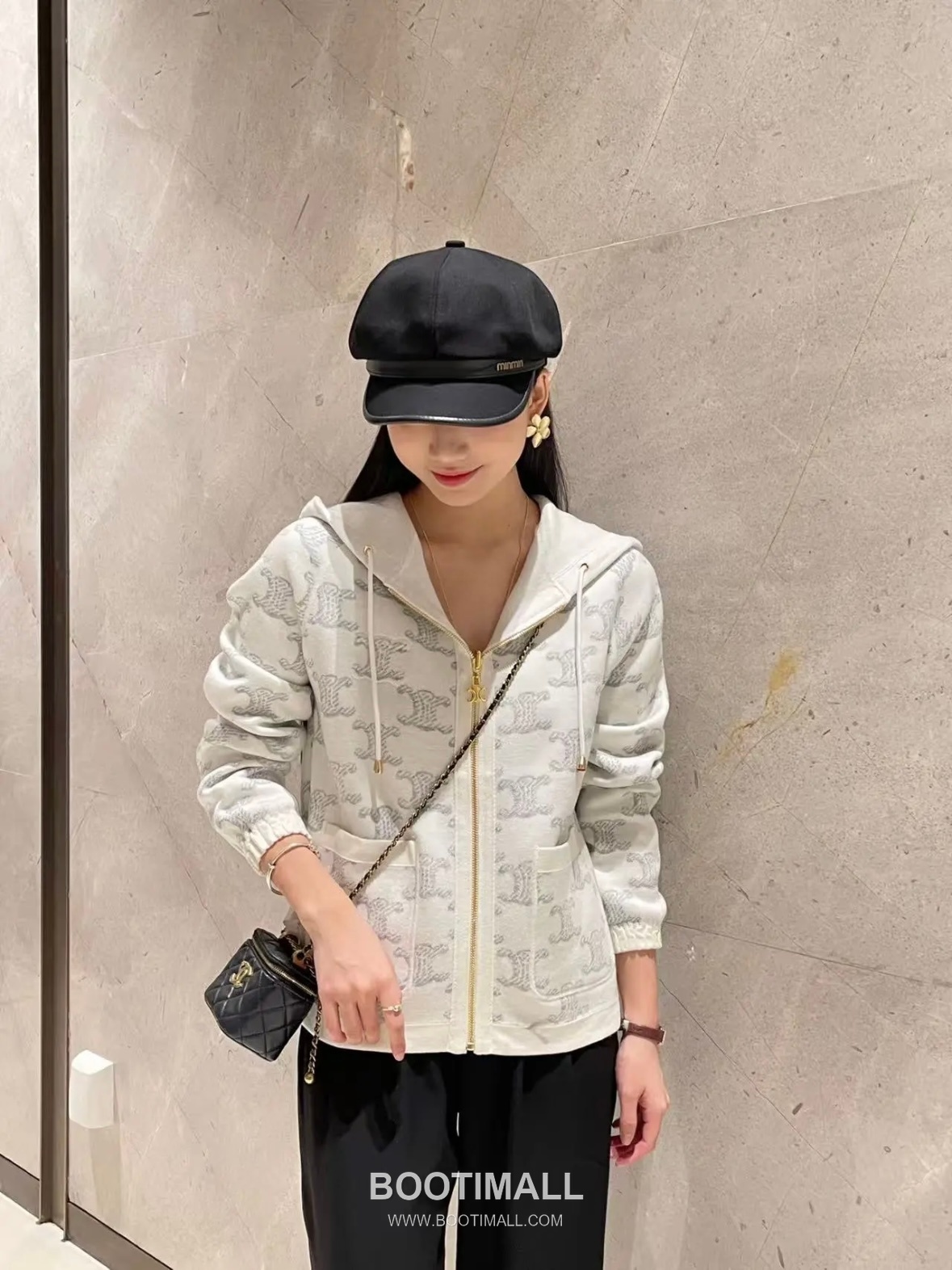 Celine Reversible Hooded Jacket Fabric Blend Brown/White Jacket 셀린느 리버서블 후드 자켓 패브릭 블렌드 브라운/화이트 자켓 S, M, L 2