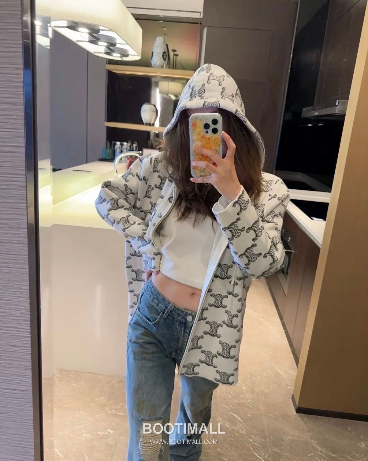 Celine Reversible Hooded Jacket Fabric Blend Brown/White Jacket 셀린느 리버서블 후드 자켓 패브릭 블렌드 브라운/화이트 자켓 S, M, L 4