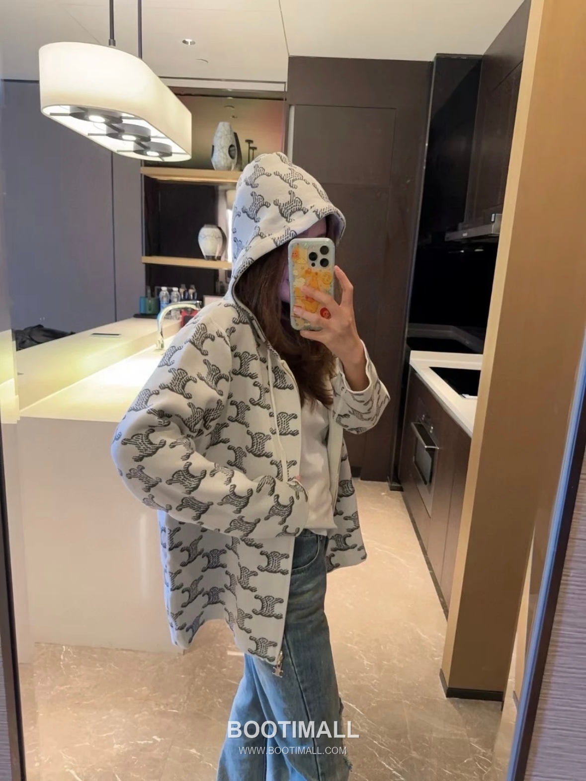 Celine Reversible Hooded Jacket Fabric Blend Brown/White Jacket 셀린느 리버서블 후드 자켓 패브릭 블렌드 브라운/화이트 자켓 S, M, L 7