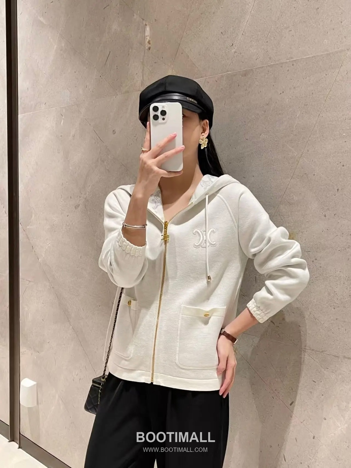 Celine Reversible Hooded Jacket Fabric Blend Brown/White Jacket 셀린느 리버서블 후드 자켓 패브릭 블렌드 브라운/화이트 자켓 S, M, L 8