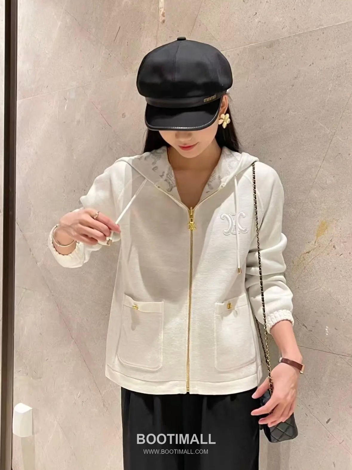 Celine Reversible Hooded Jacket Fabric Blend Brown/White Jacket 셀린느 리버서블 후드 자켓 패브릭 블렌드 브라운/화이트 자켓 S, M, L 9