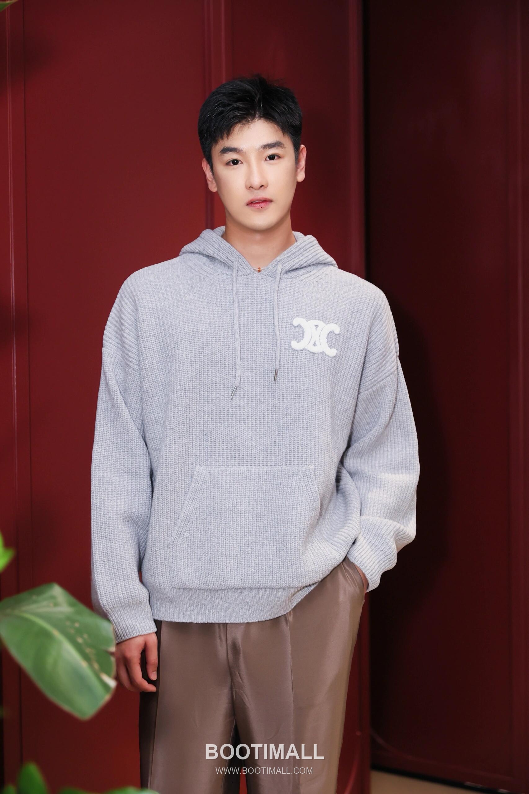 Celine Embroidered Logo Knit Hoodie Knit Gray Hoodie 셀린느 자수 로고 니트 후드 니트 그레이 후드 S, M, L, XL 15